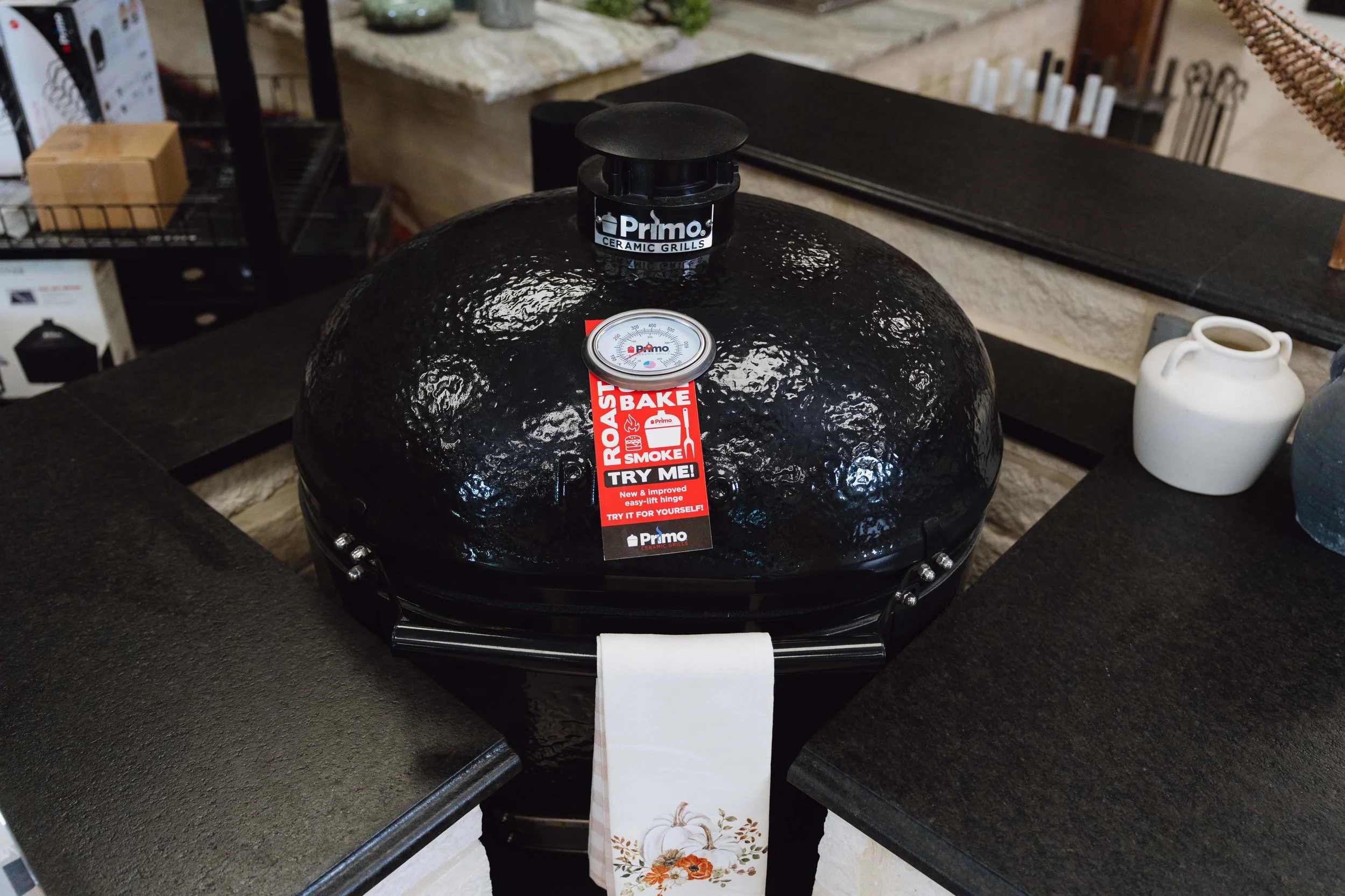 Primo Ceramic Grill for Sale for Your Outdoor Kitchen Cozy Fireplace and Patio San Antonio