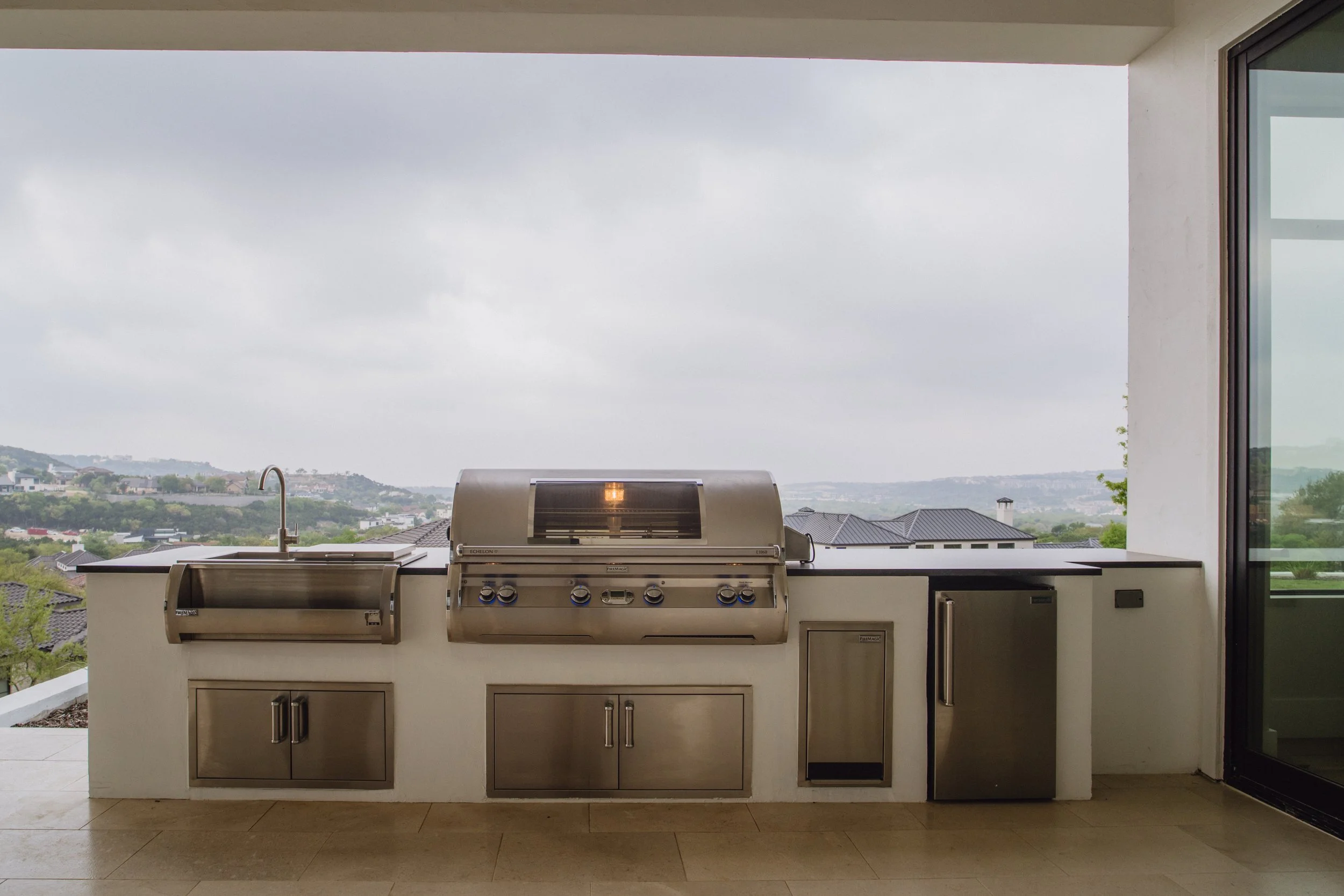 Durable outdoor gas grill for Texas weather at Cozy San Antonio