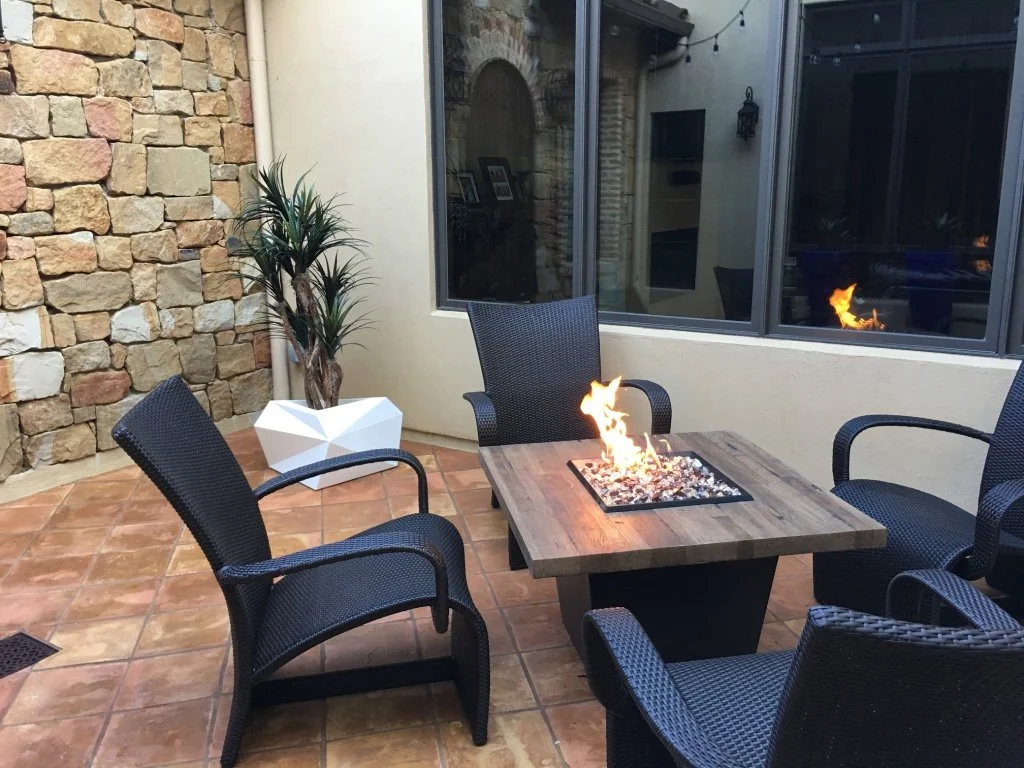 Fire Pit Tables | Cozy Fireplace + Patio | San Antonio, TX