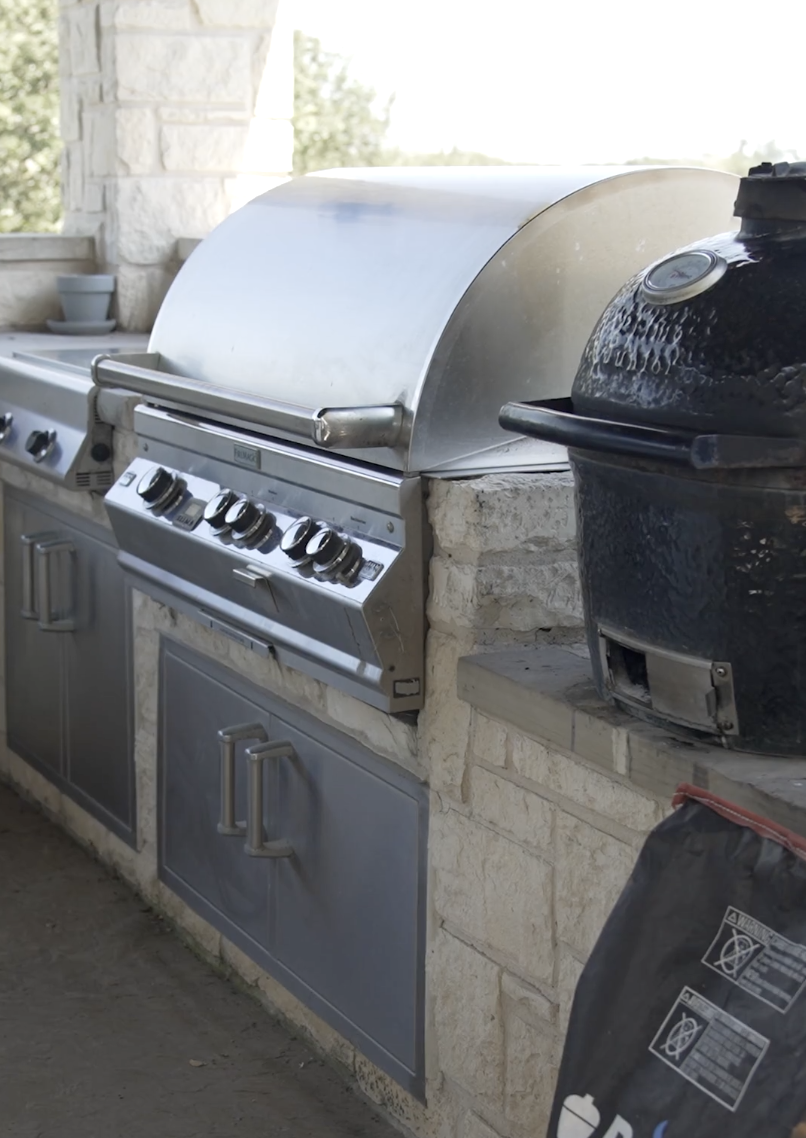 Custom dual grill outdoor kitchen built by Cozy Fireplace + Patio in San Antonio, TX