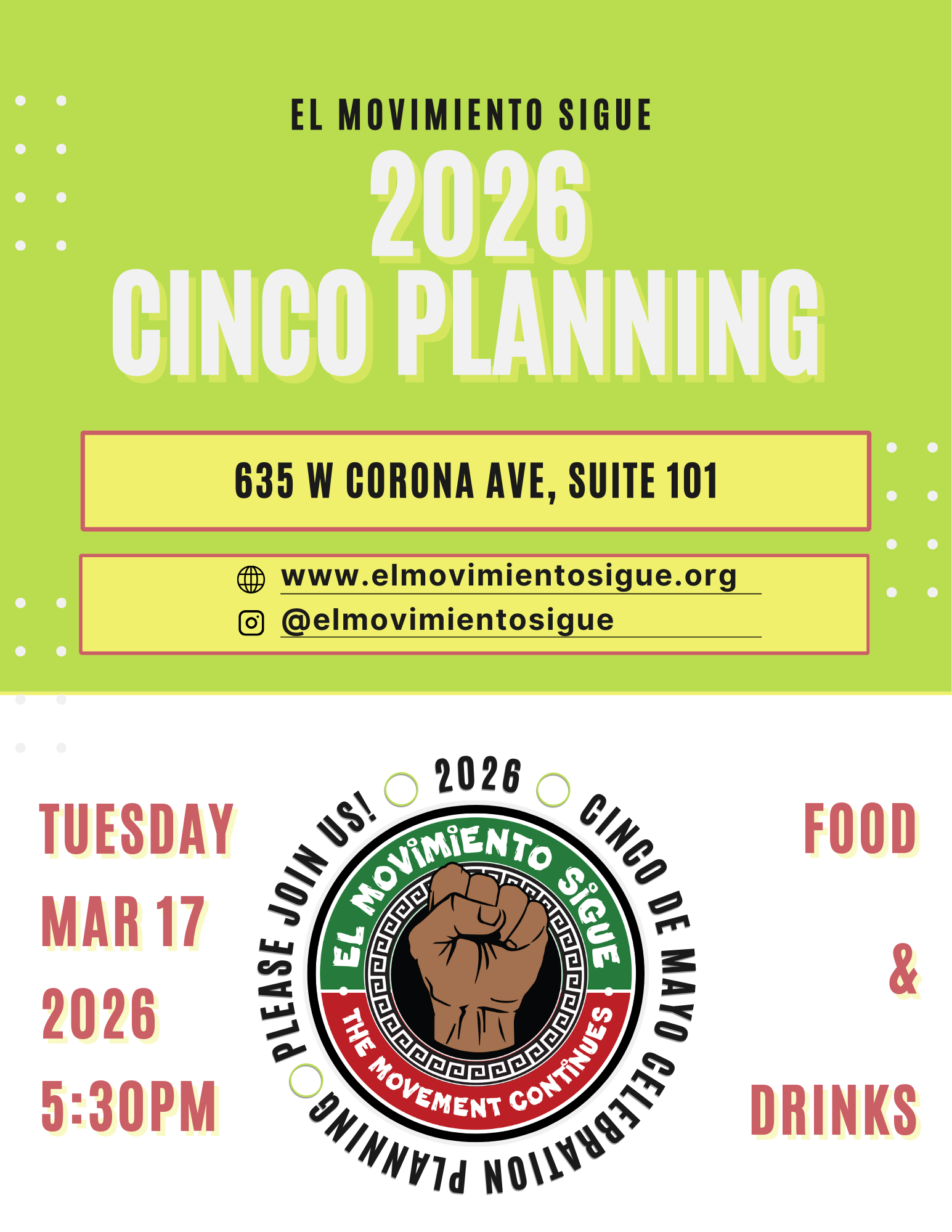 2026 Cinco de Mayo Planning Meetings