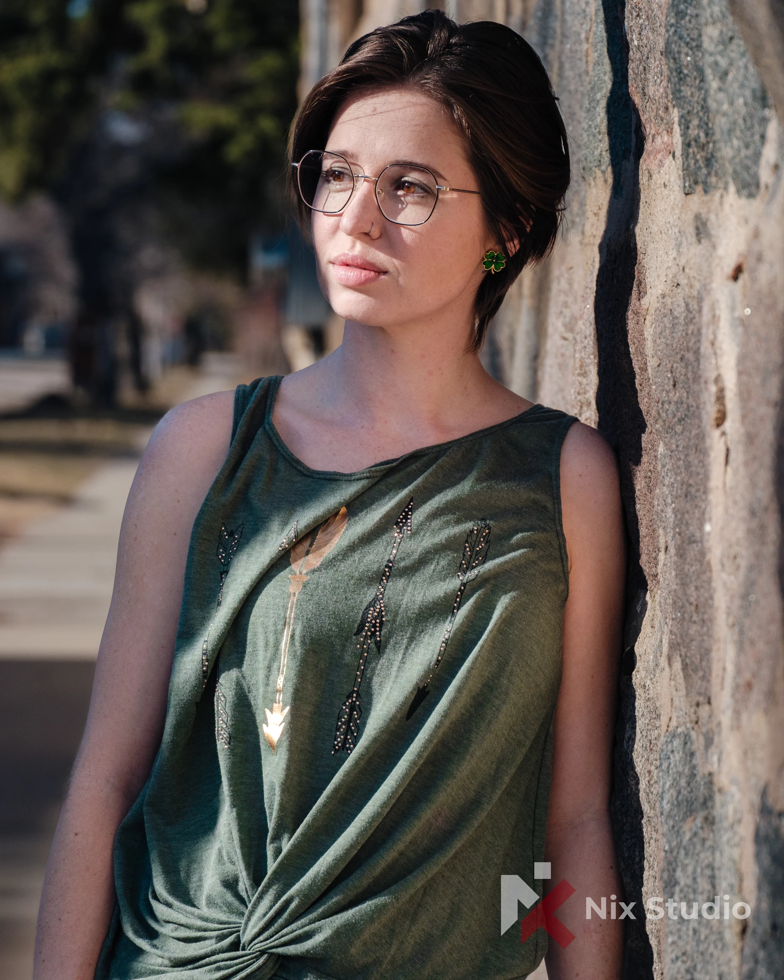 Portrait of woman in town square in Morden, MB