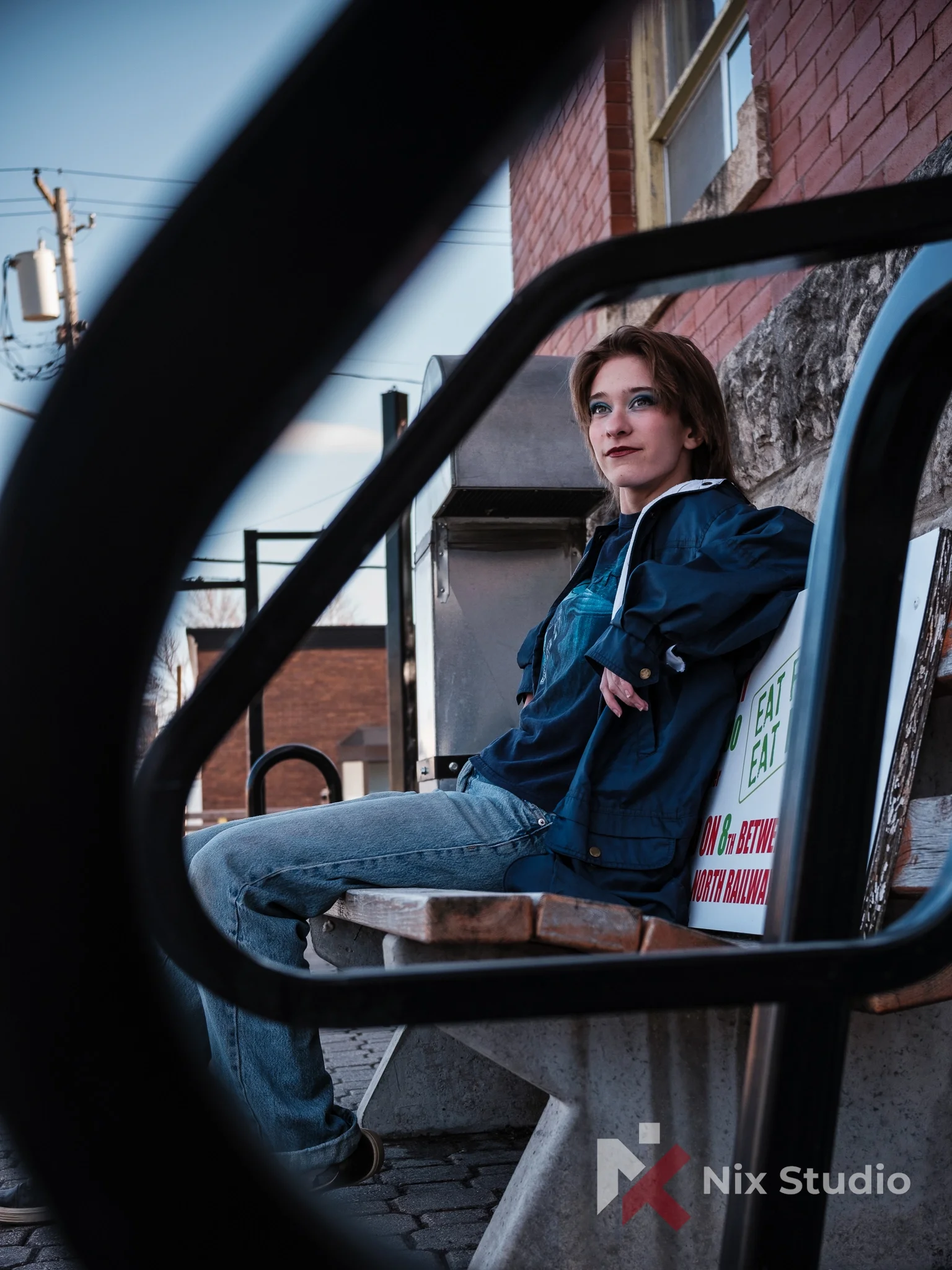 Portrait of a woman in town square of Morden, MB