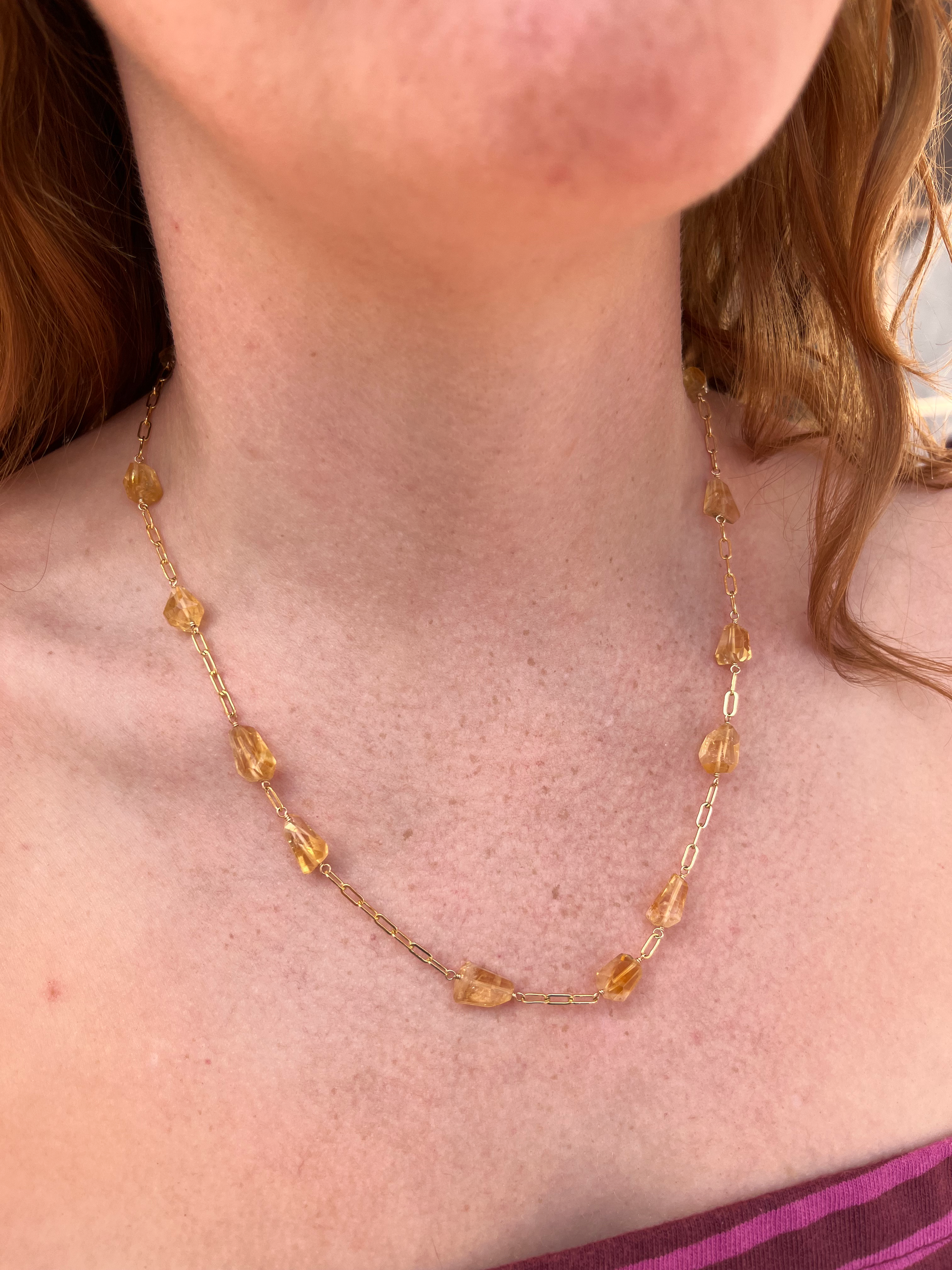 Citrine chunks on Gold