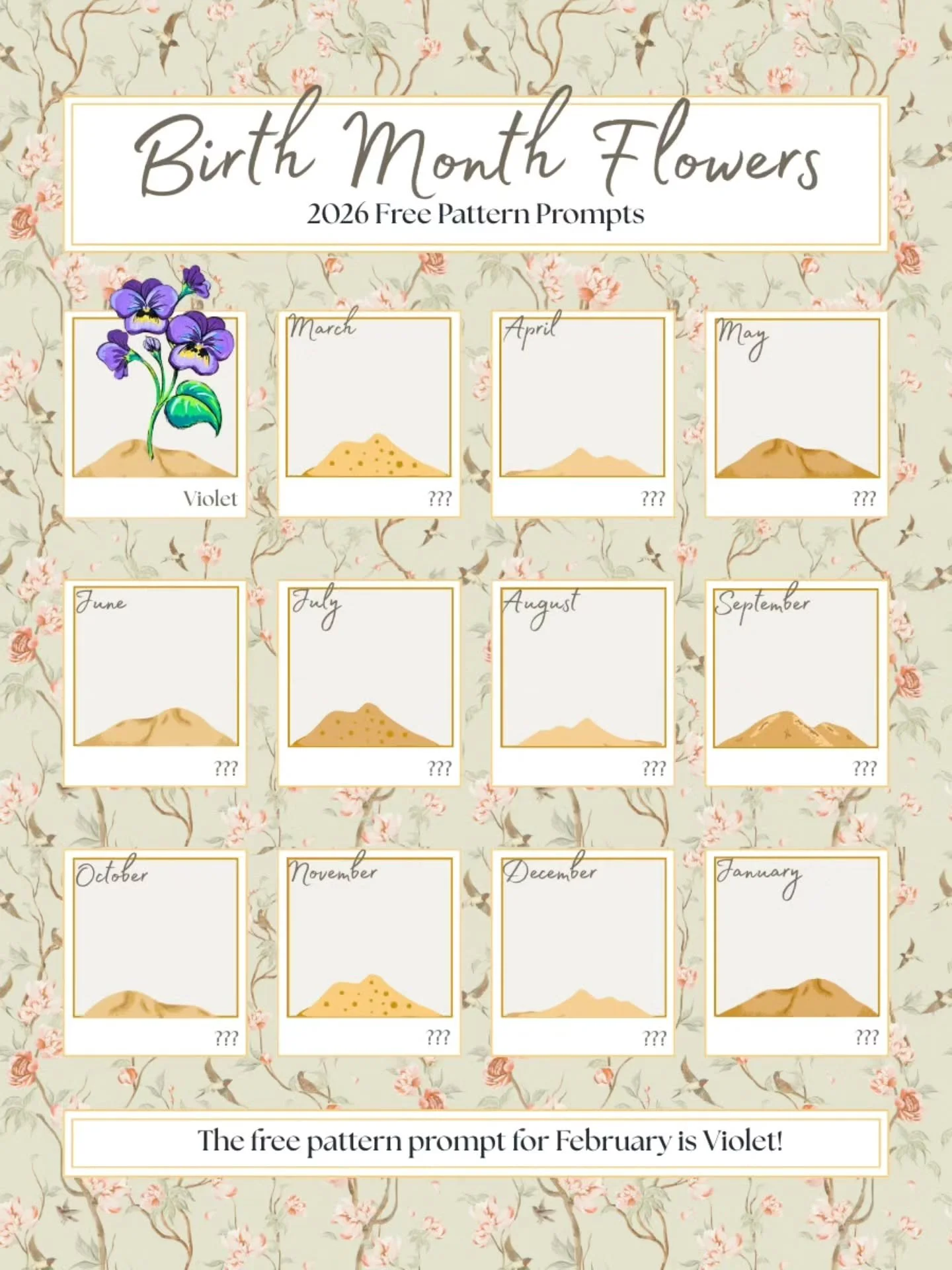 Our first free bloom of the year: Violet! 💐

Every year we create free patterns for our community because we believe that embroidery is for everyone. This year we are creating free monthly patterns representing traditional birth month flowers: Febru