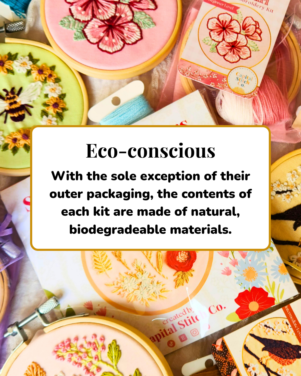 Eco-conscious: With the sole exception of their outer packaging, the contents of each kit are made of natural, biodegradable materials.