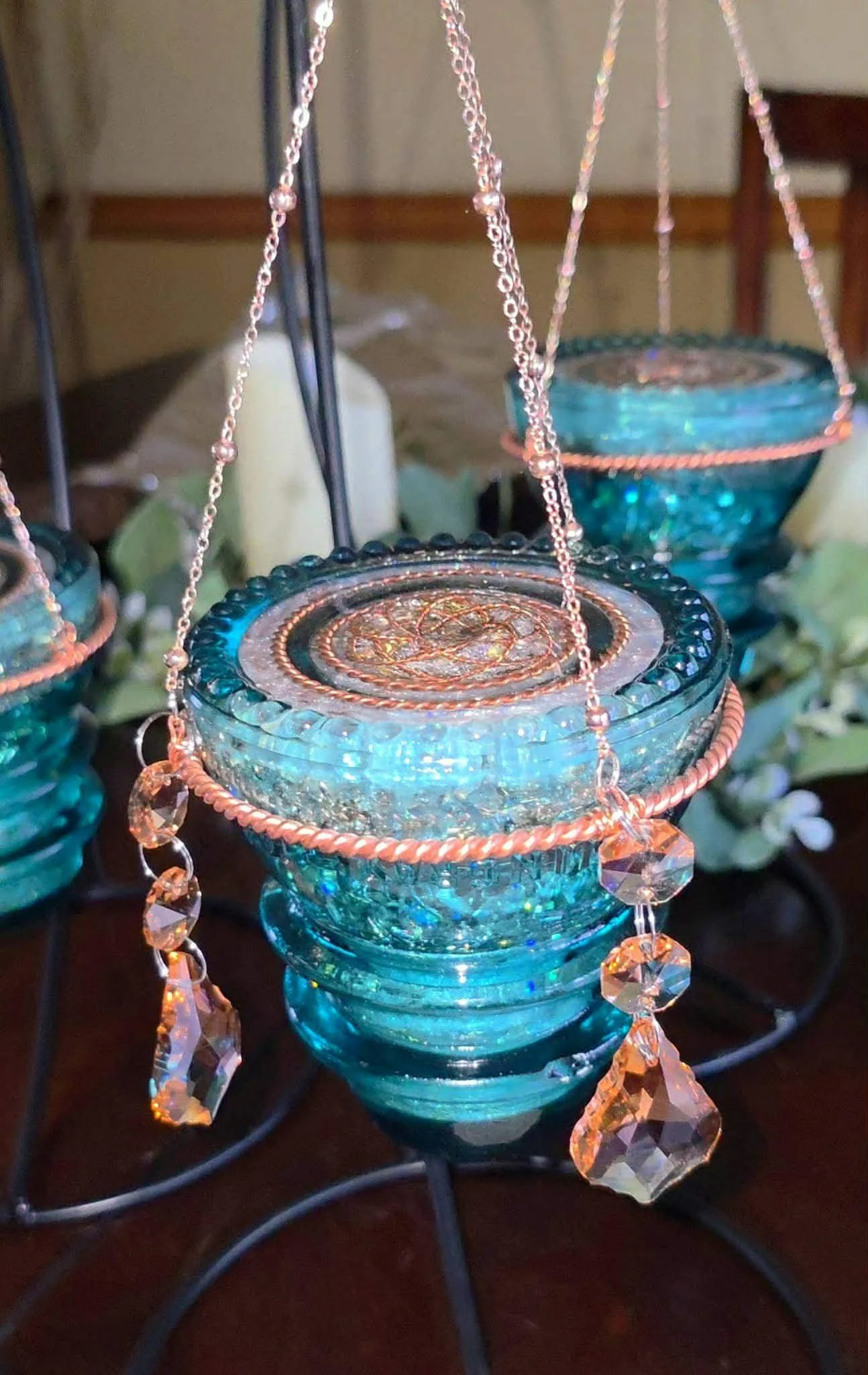 Vintage glass Insulators Hemingray 42 Orgone Generator, Orgone Torus, Hamging Decorative Emf protection, Gifts Ascension Tools