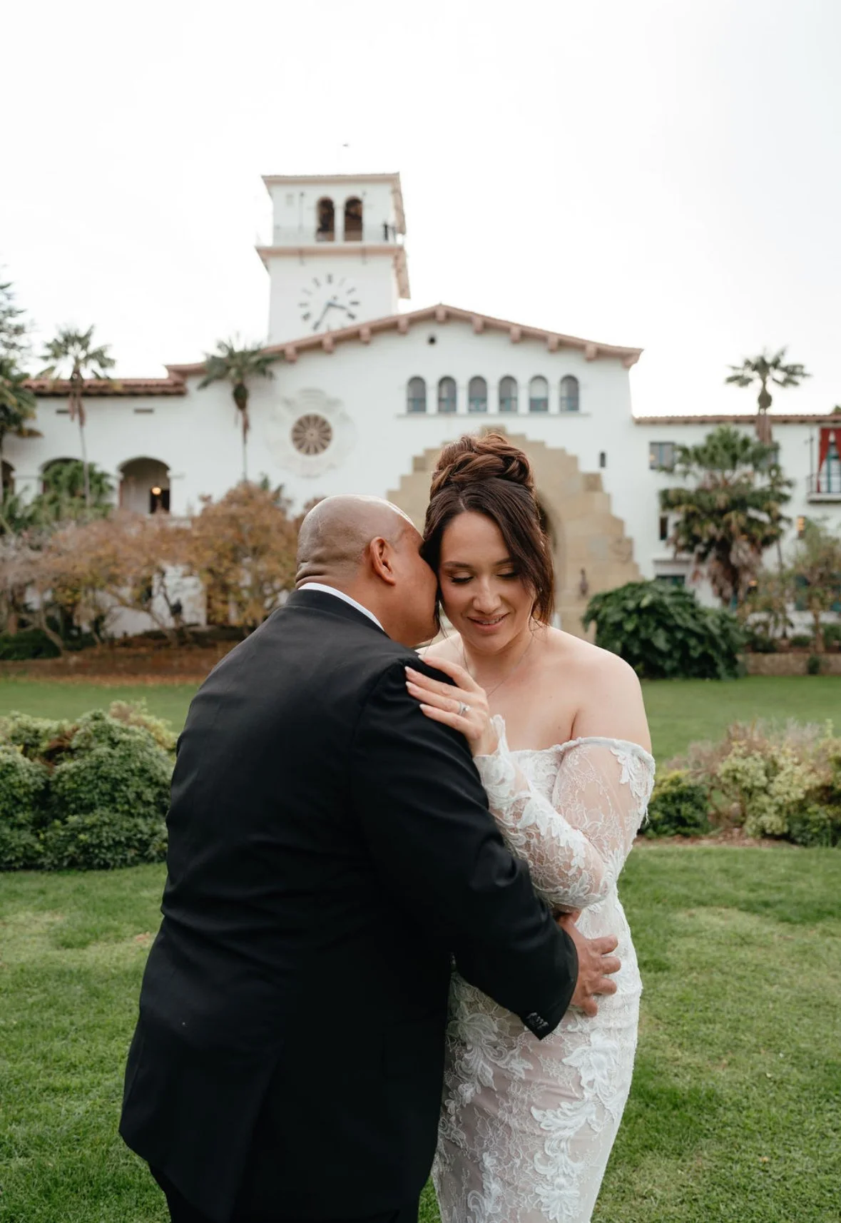santa barbara court house wedding updo textured updo bridal updo hairstyle