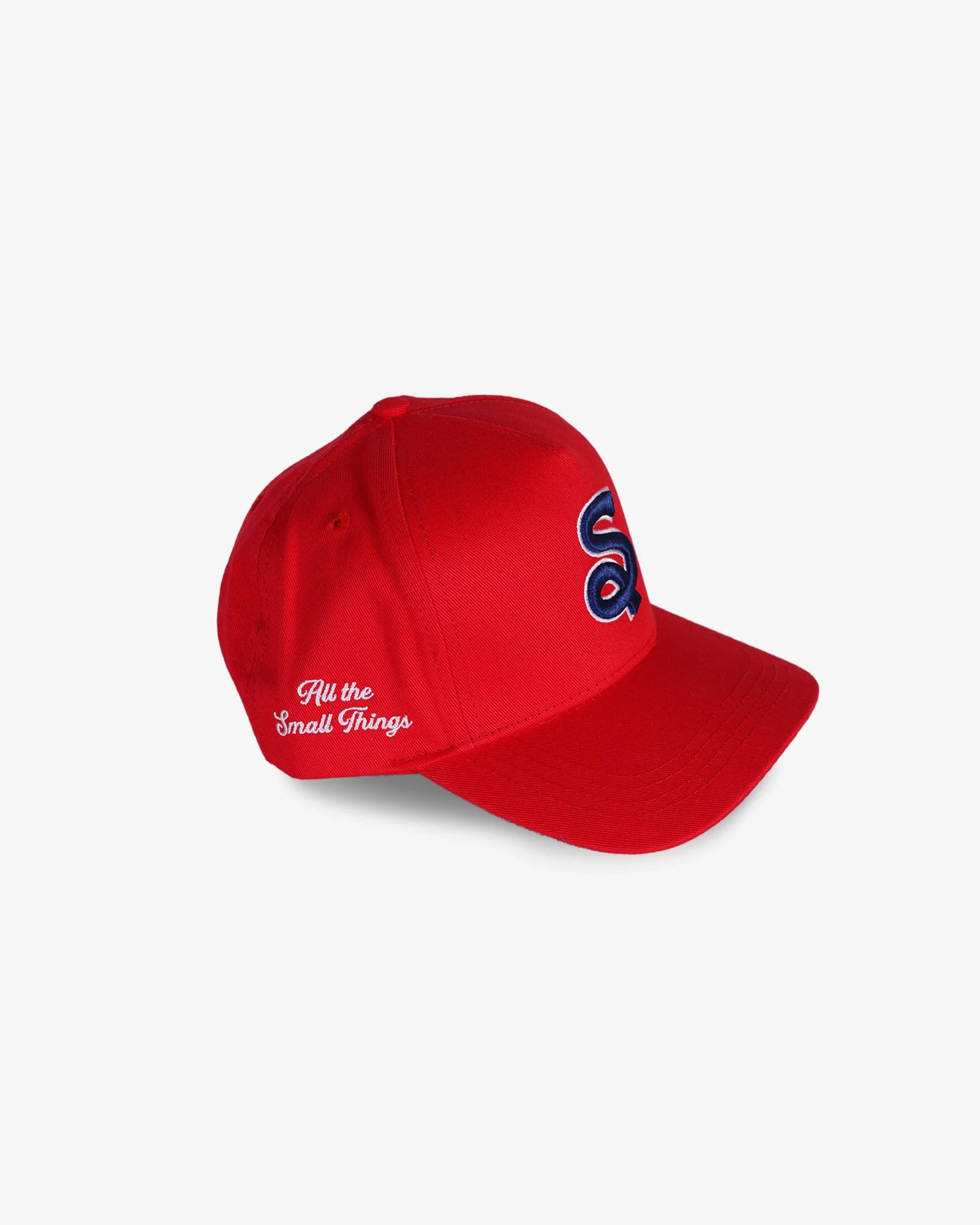 SMALLZ red kids baseball cap side slogan detail