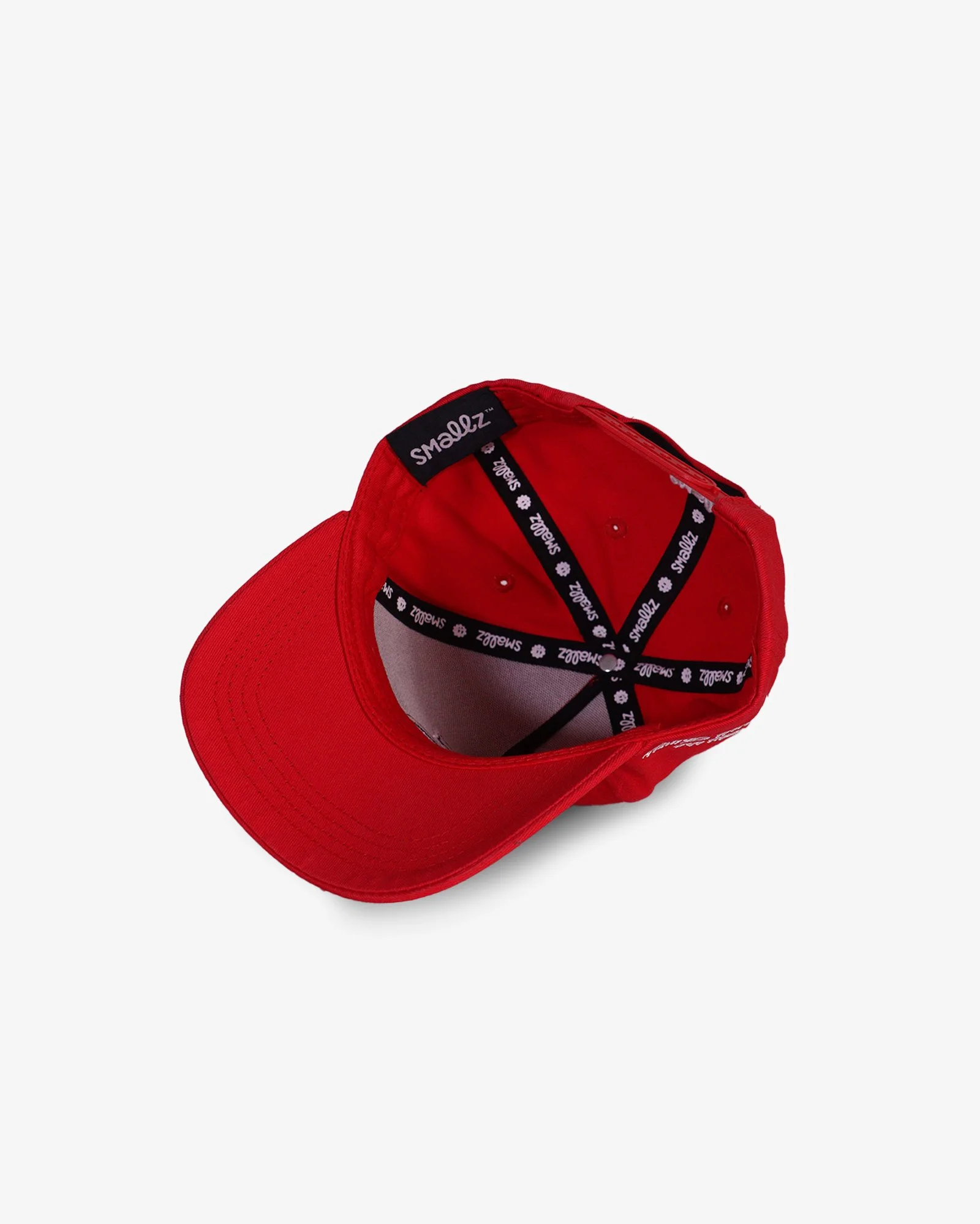 SMALLZ red kids baseball cap underside