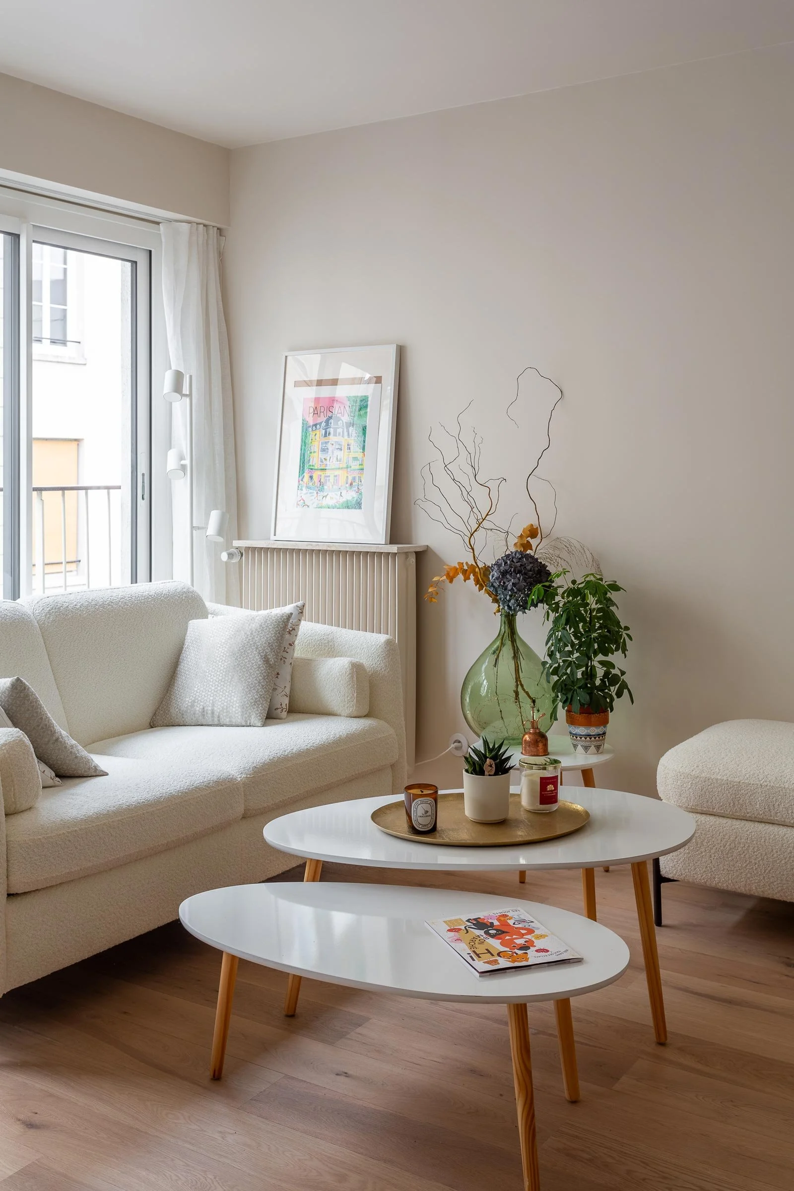 Salon dans un appartement rénové à Toulon par une architecte d'intérieur