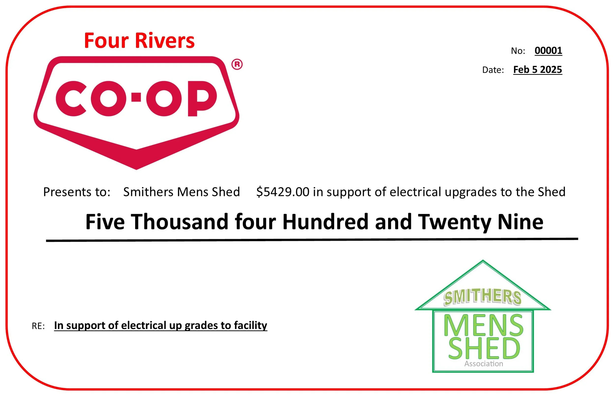 Gratitude and Community Support: A Heartfelt Thanks to Four Rivers Co-op for Their Generous Donation