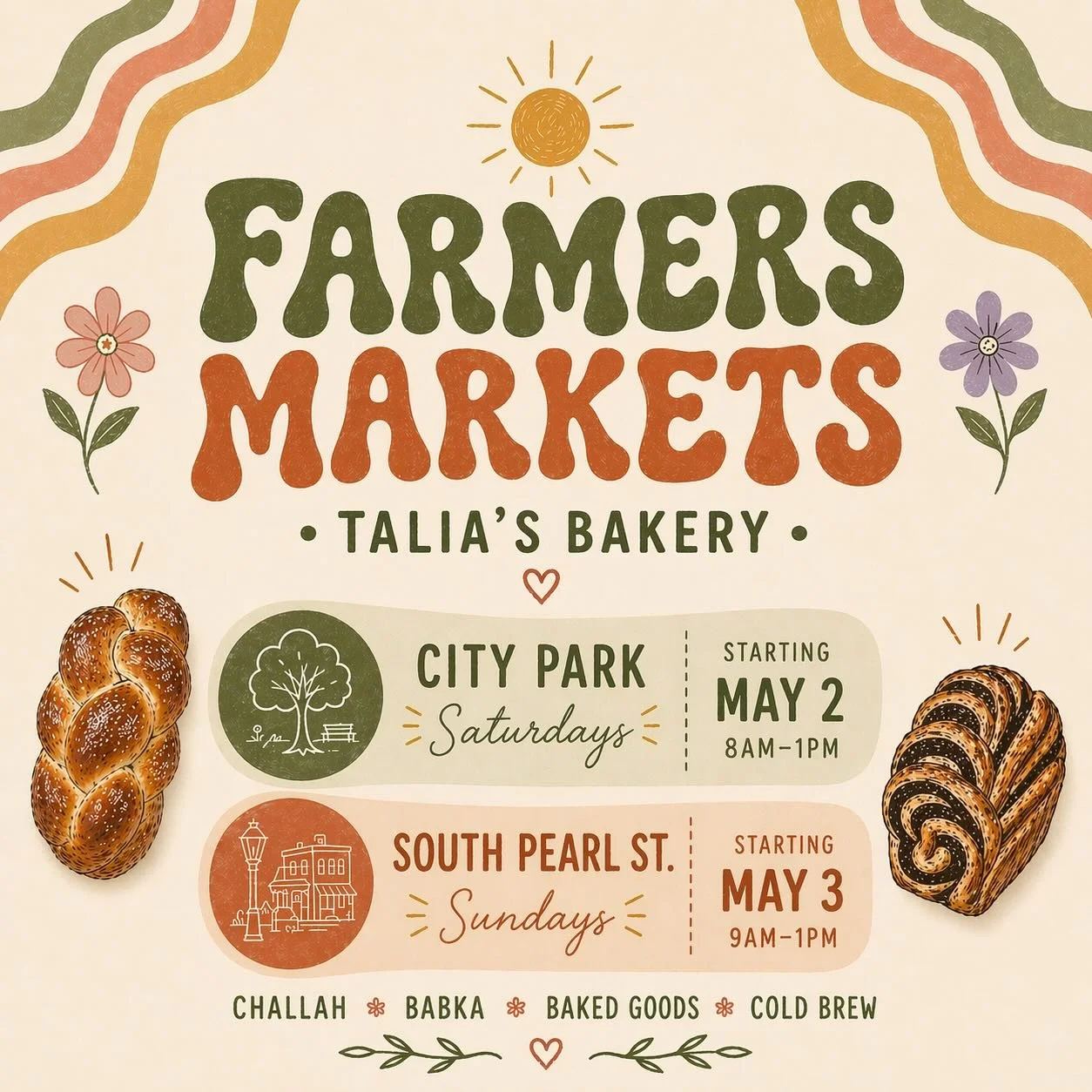The best time of year: Market season is right around the corner! 

Saturdays &mdash; City Park
Sundays &mdash; South Pearl

We have some new tricks up our sleeve&hellip;see you soon! ☀️🌳🎉