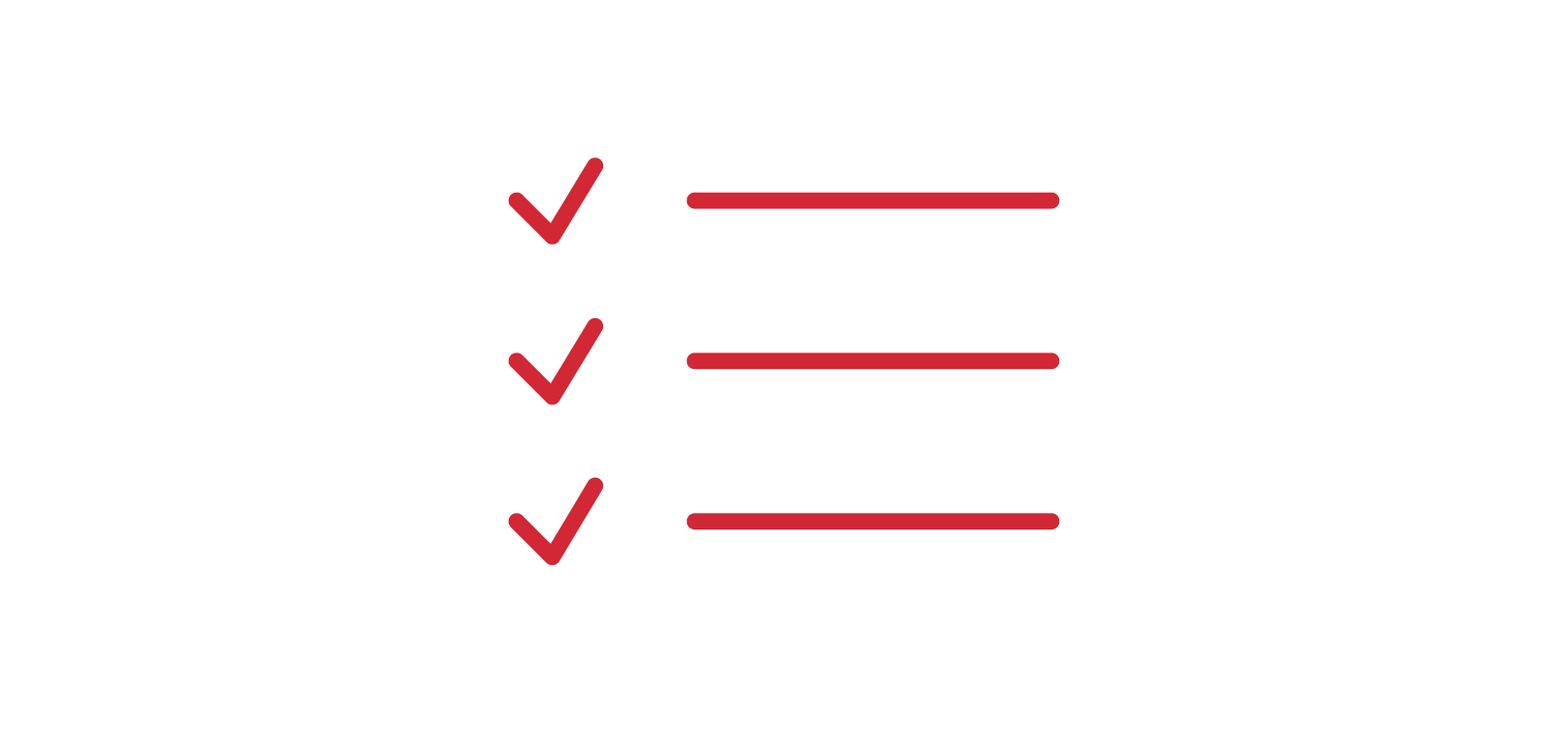 Checklist with three items checked off, next to a resource list. The list is titled 'Resources' and contains three entries, each with a checkbox marked as complete.