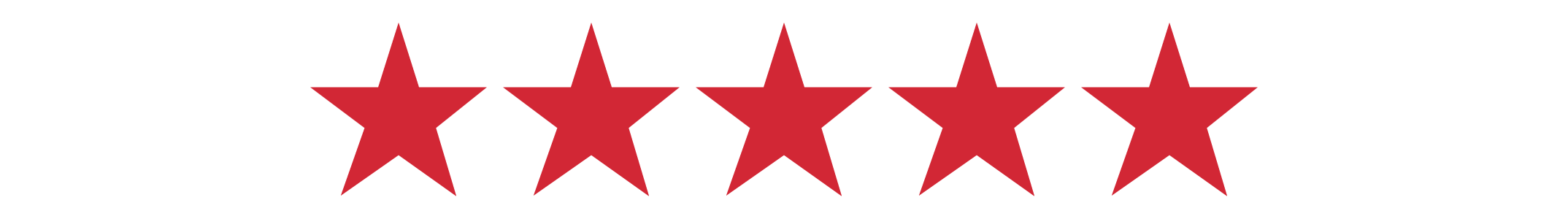 One five-star rating with red stars