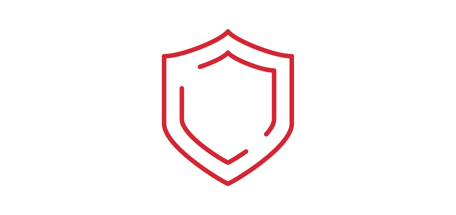 Shield icon with a check mark in the center, symbolizing protection or security.