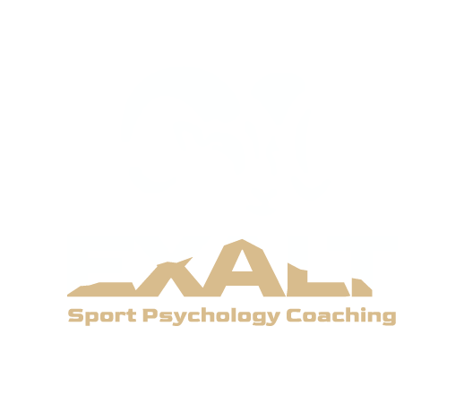 Logo for Exalt Sport Psychology Coaching featuring a stylized lion's face and the text 'EXALT Sport Psychology Coaching'