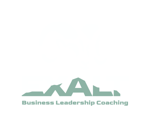 Logo for AL Business Leadership Coaching with stylized text and a mountain-like graphic.