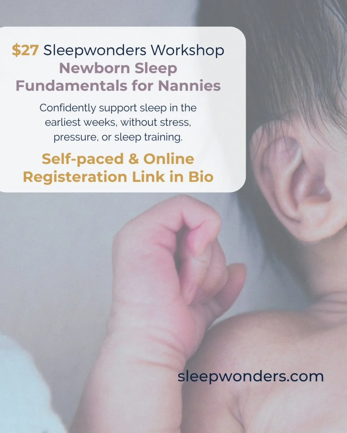 Ready for newborn sleep fundamentals from a responsive care perspective? Join Cortney for this informative workshop for just $27! Register here: https://gibson.thrivecart.com/newborn-sleep-fundamentals-for-nannies/

It's online and self-paced, so you