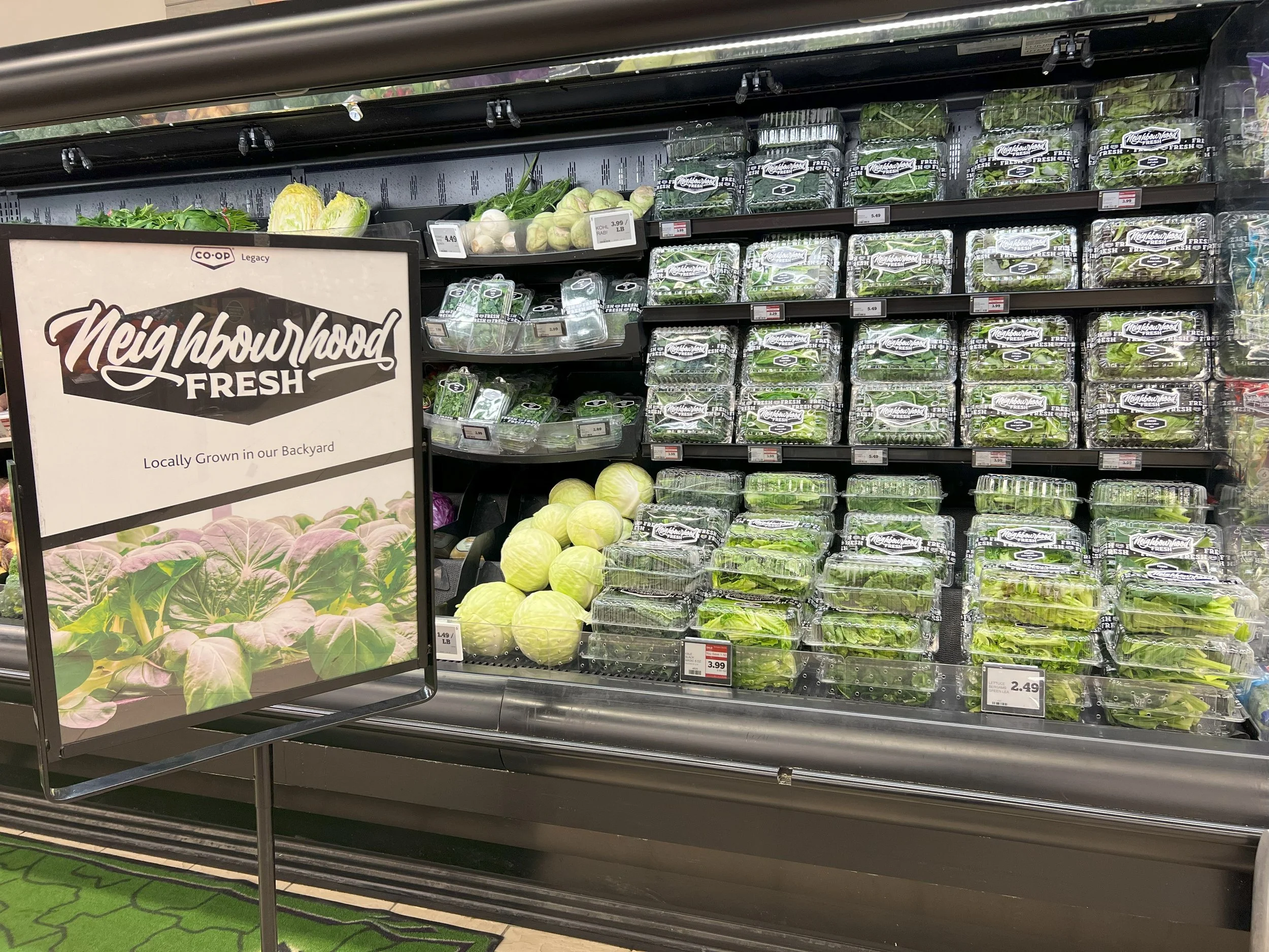 Local Food Display inside Legacy Co-op grocery store