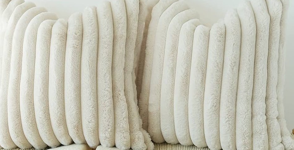 Faux Fur Plush Decorative Throw Pillow 18x18 inches