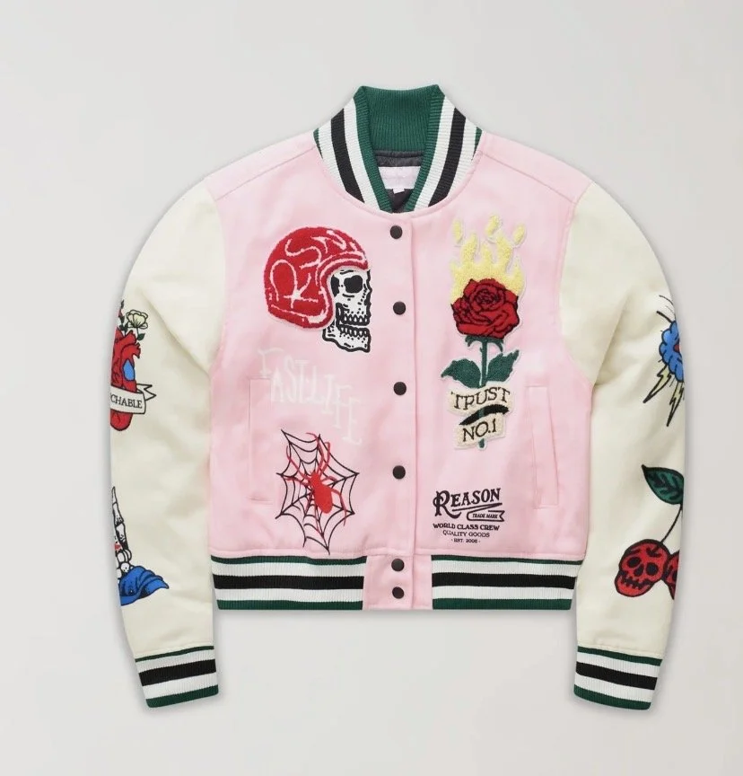 Women's Bridges Burn Varsity Jacket - Pink