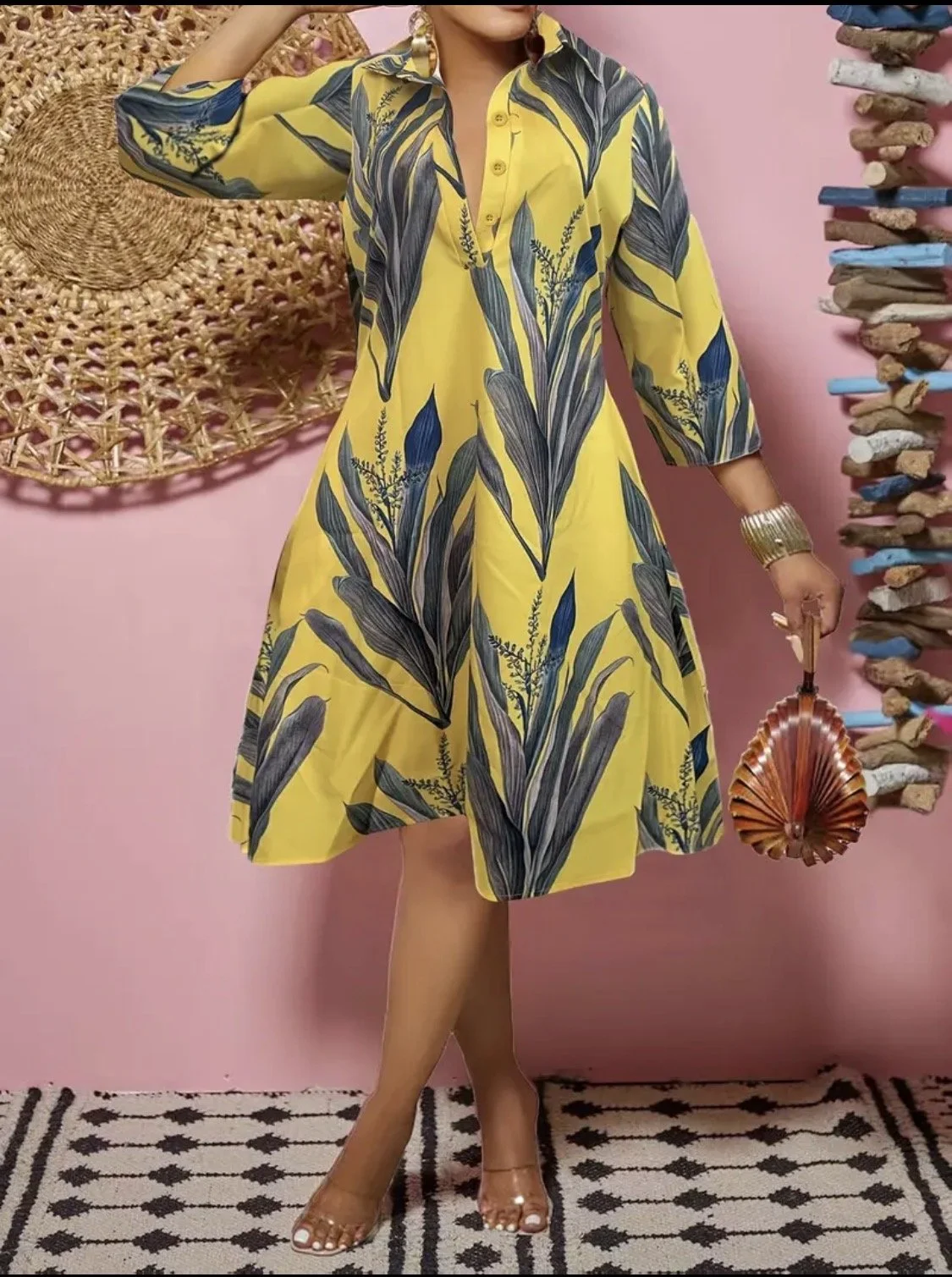 Botanical Breeze Shirt Dress