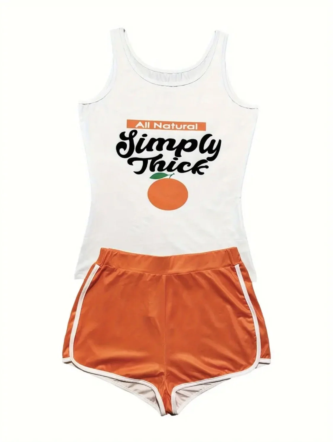 Graphic Print Casual Shorts Set