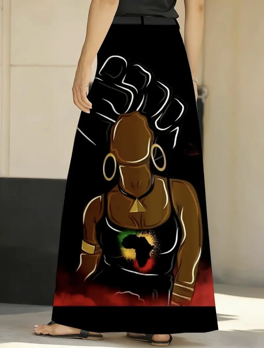 Black History Month Women Plus Size Maxi Skirt