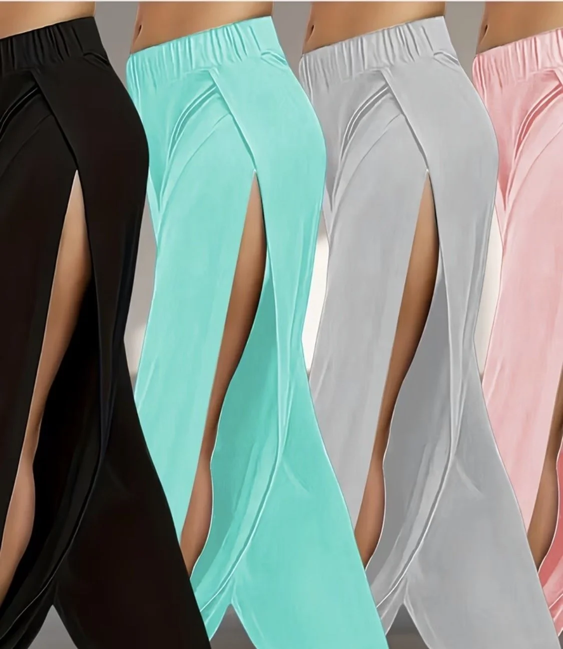 Chic High-Split Bootcut Pants