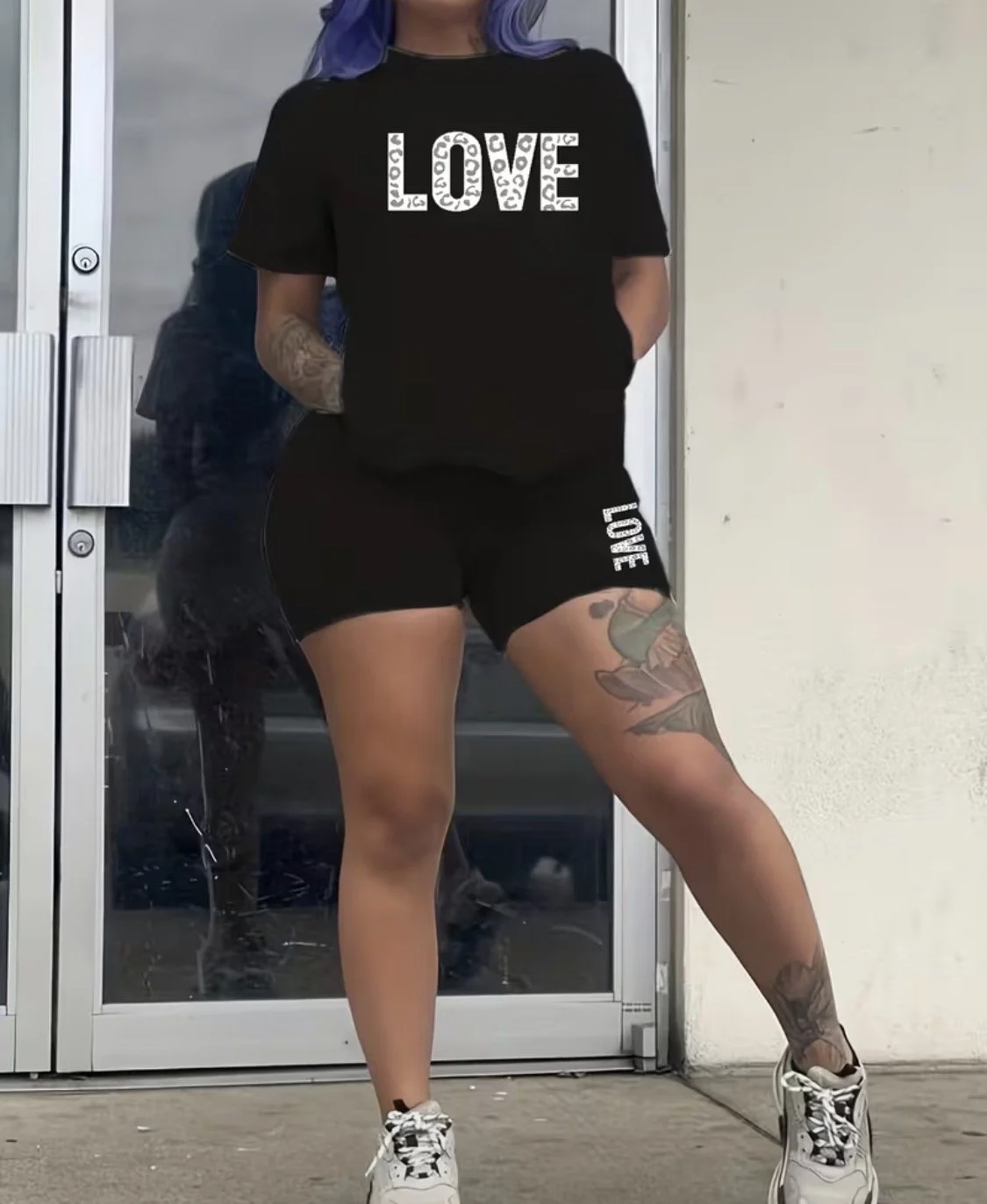 Chic 'LOVE' Print Casual Set