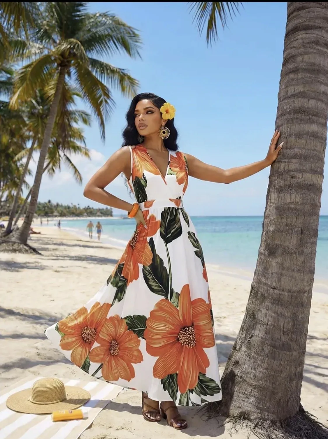 Sun-Kissed Floral Elegance Dress