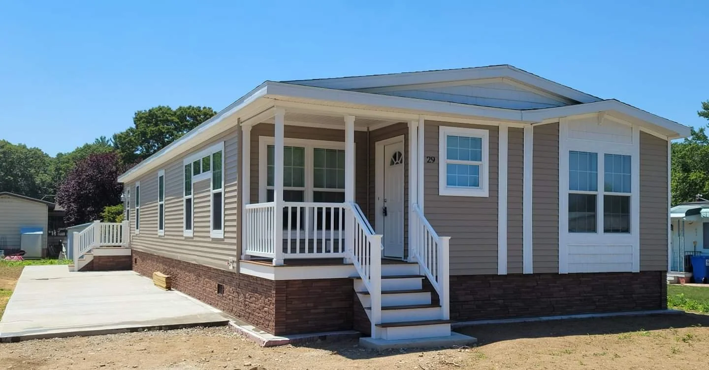Installed double wide mobile home