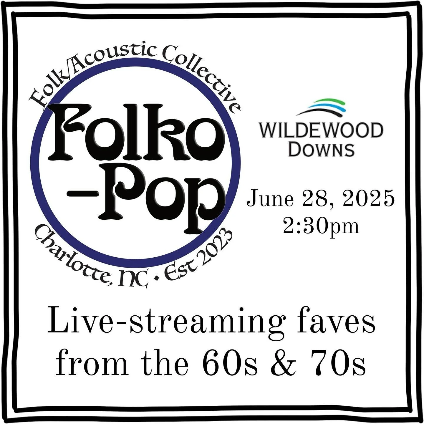 Live stream coming this Saturday! Tune in at 2:30pm EDT to watch and listen to favorite tunes from the 60s and 70s.