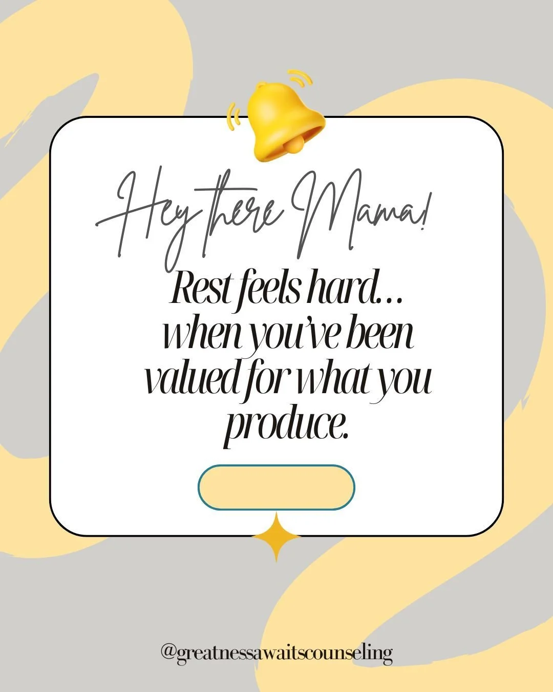 Hey there Mama 💛

If rest feels uncomfortable for you&hellip; know this 👇🏾

High-capacity moms are used to performing at a high level.
✅Getting things done.
💪🏾Being the one everyone can count on.

So when you finally slow down&hellip; it can fee