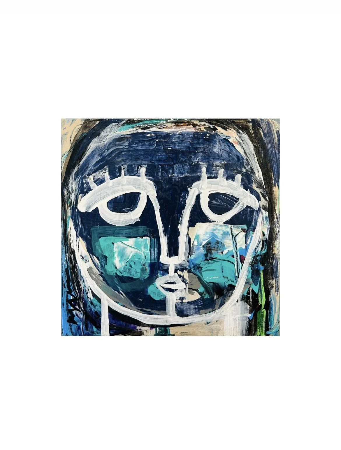 Midnight blue-aqua green face