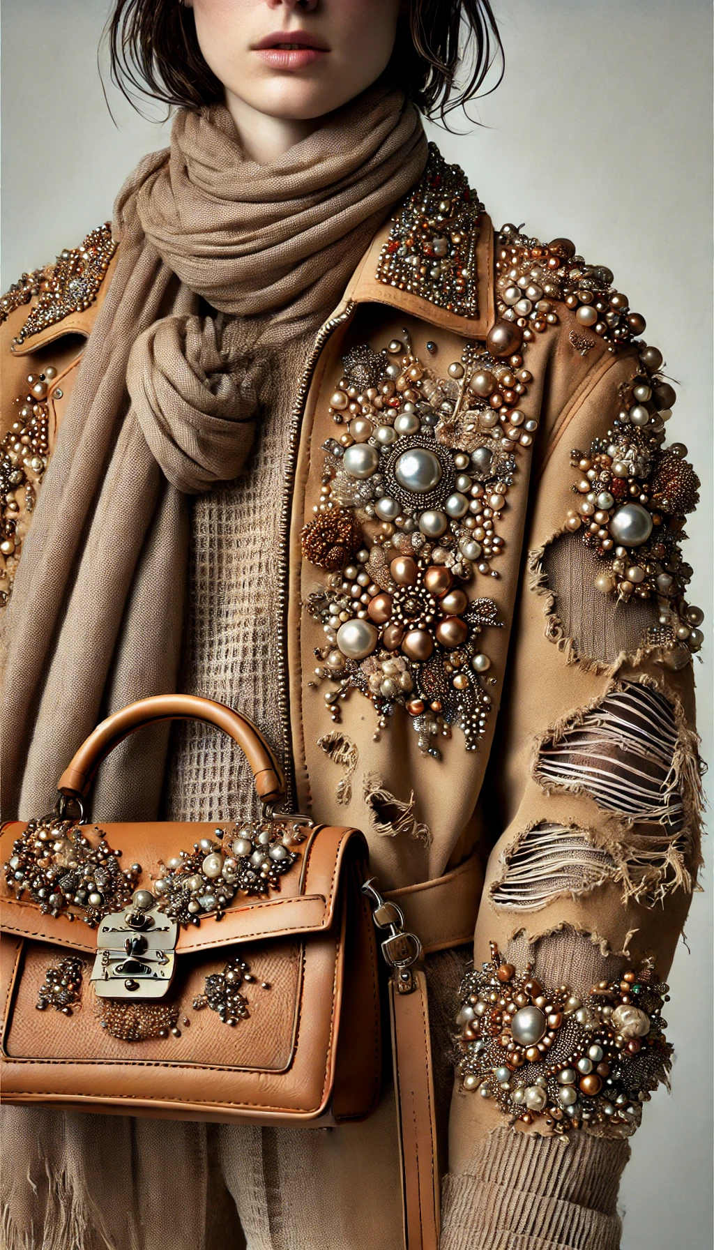 Élise Lefèvre's Latest Collection- Distressed Elegance - A detailed portrait-oriented image showcasing key elements from Élise Lefèvre's 'Distressed Elegance' collection. The image focuses on accessories and.png
