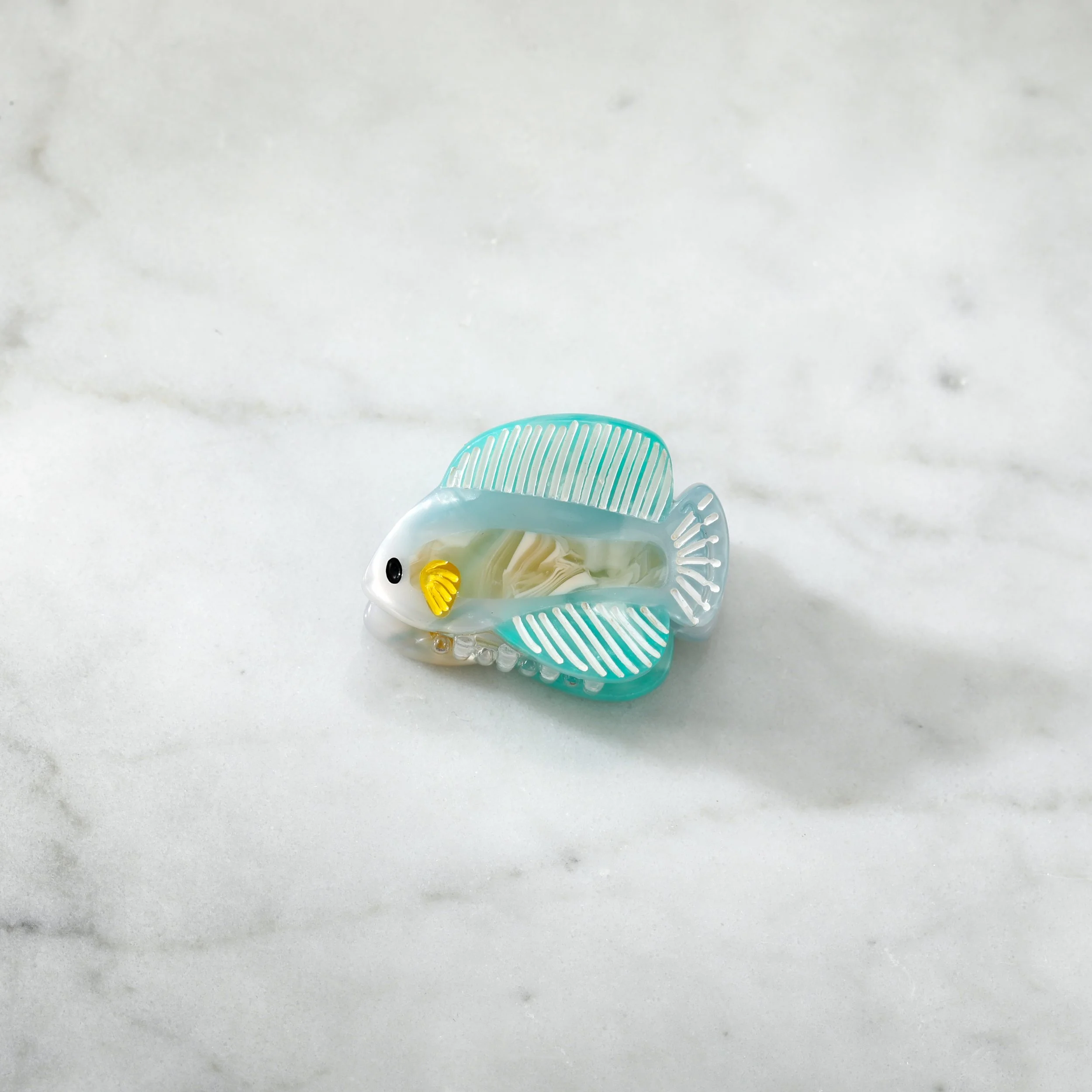 Mini Blue Coastline Fish Hair Clip