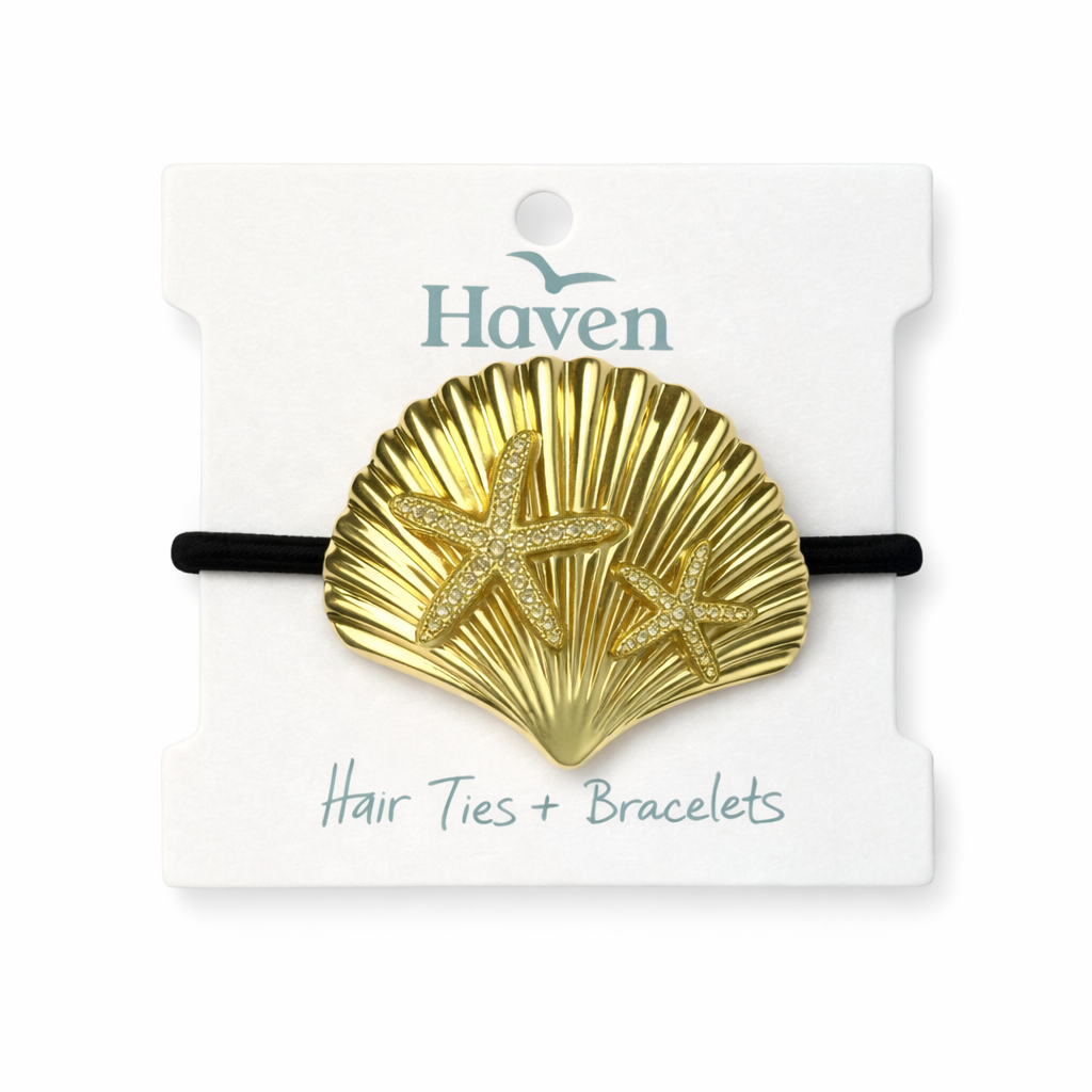 Cove Hair Tie Bracelet, Scallop
