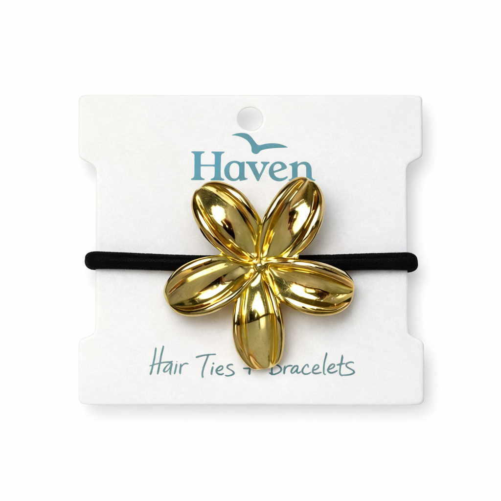 Cove Hair Tie Bracelet, Plumeria