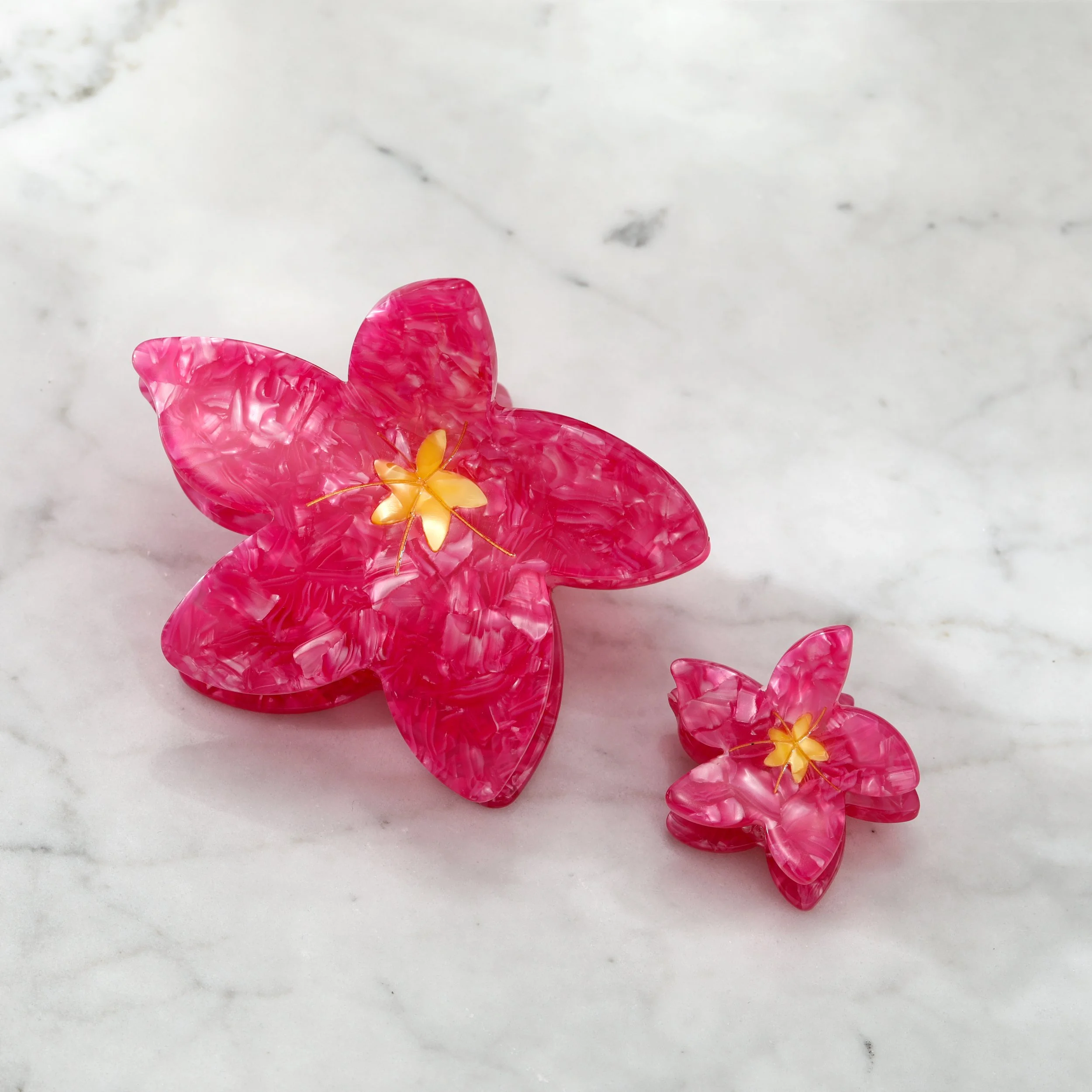 Eco-Friendly Plumeria Frangipani Flower Hair Clip, Pink