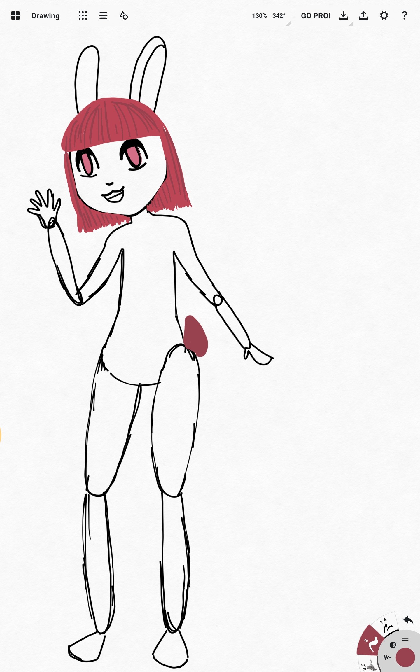 Sketch design of Rabbit character