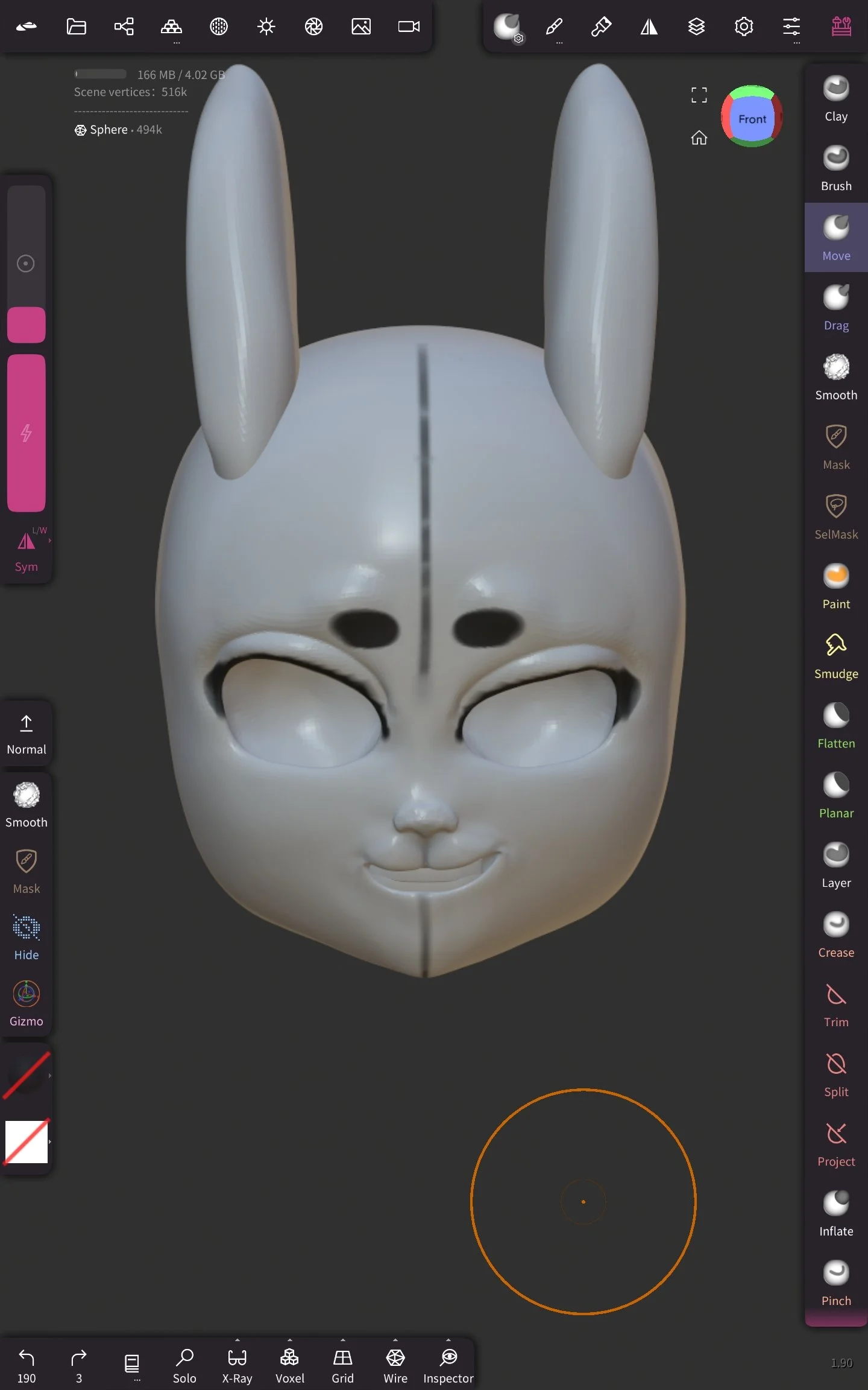Head design prototype of Rabbit character