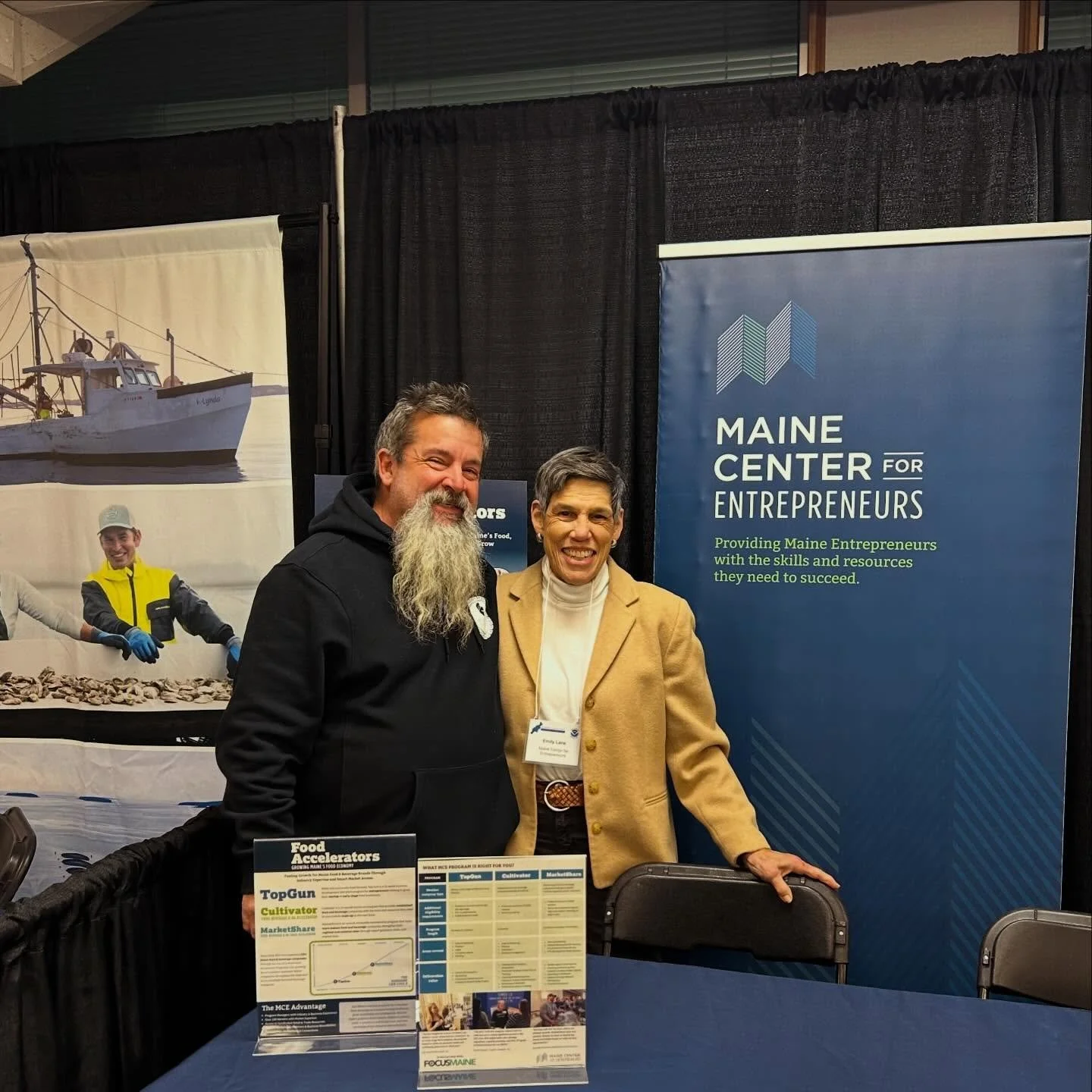 Making an appearance at the Northeast Aquaculture Conference and Exposition this week? Be sure to visit our very own Emily Lane, Seafood and Aquaculture Specialist (seen here with Food Accelerator client and friend, @spartanseafarms ) at booth number