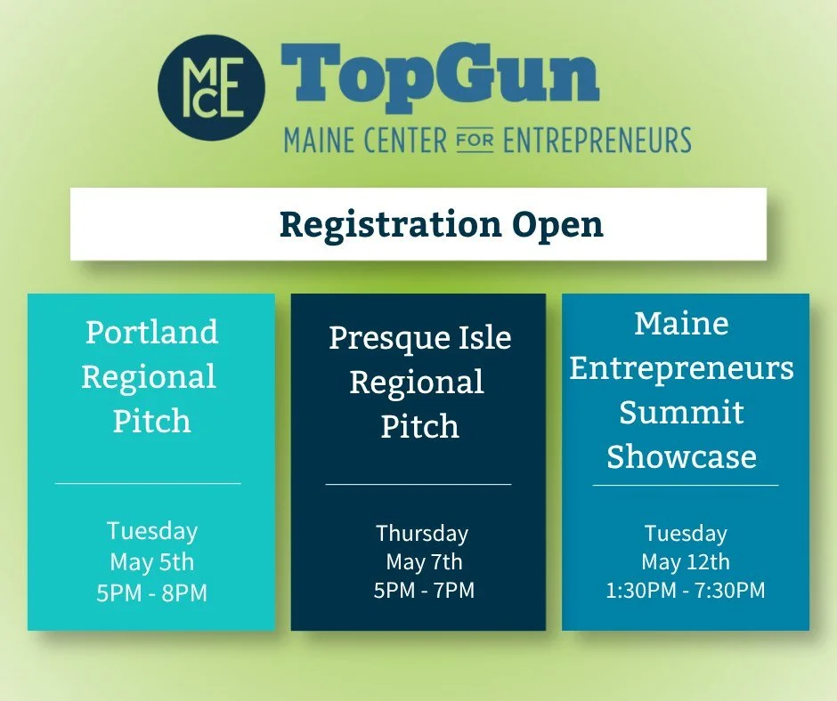 Big ideas start local&hellip; and lead to the main stage🎙

Join us for the Top Gun Pitch-Off Series, where Maine startups compete across the state for a shot at the $25K prize at the Maine Entrepreneurs Summit generously donated by @mainetechnologyi