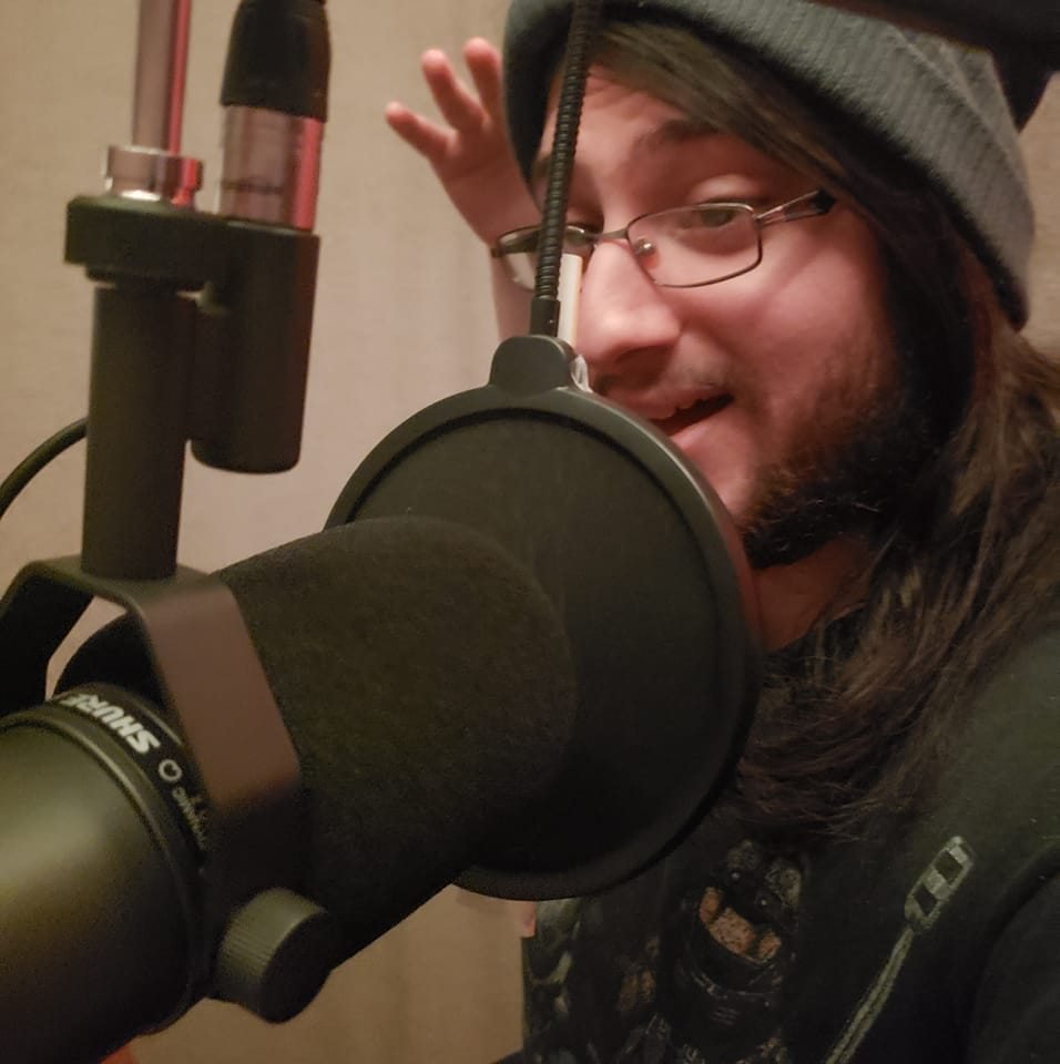 Anthony Ziello in his vocal booth as a professional voice actor