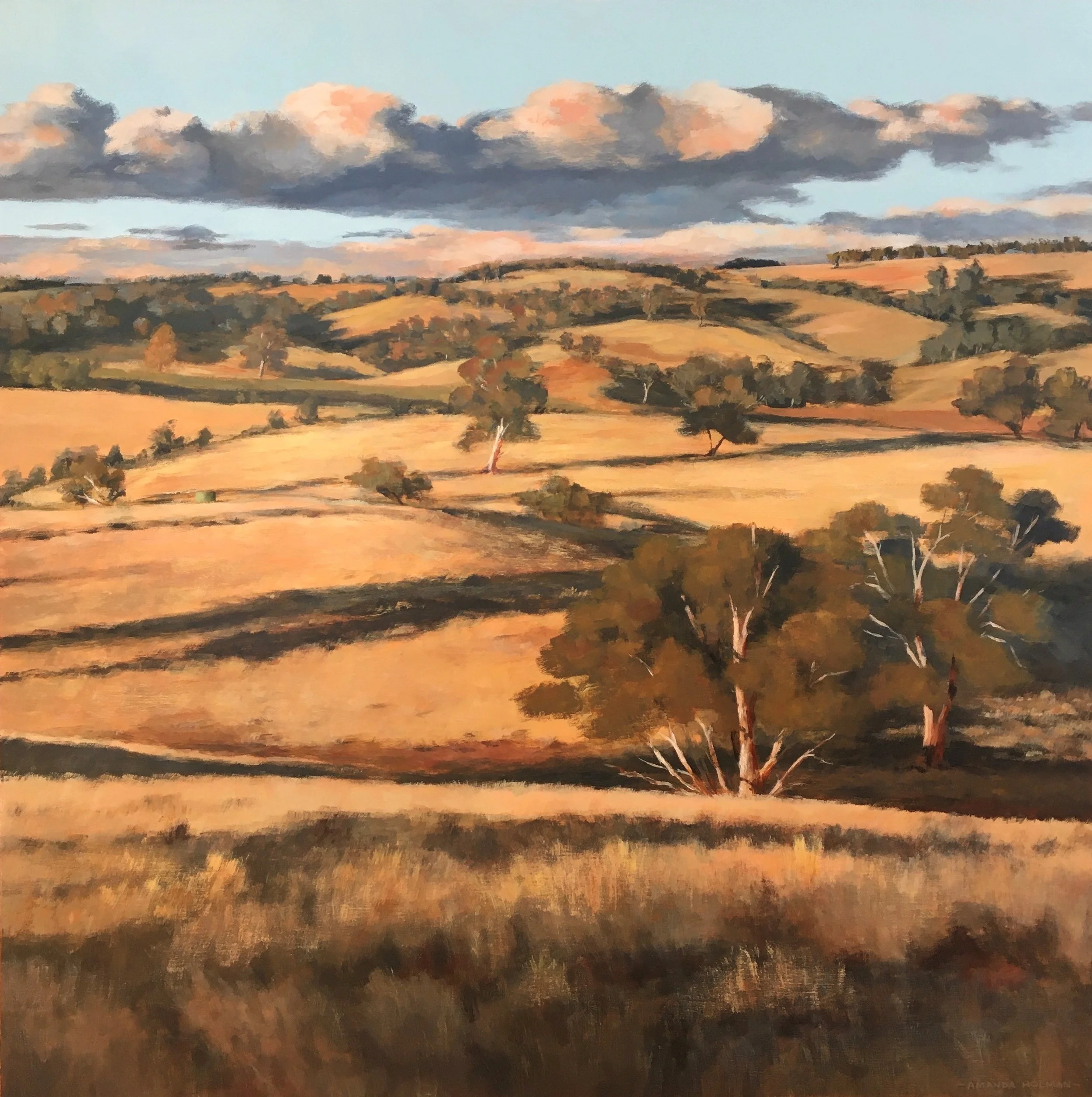 “Green tank and rolling hills” by Amanda Holman