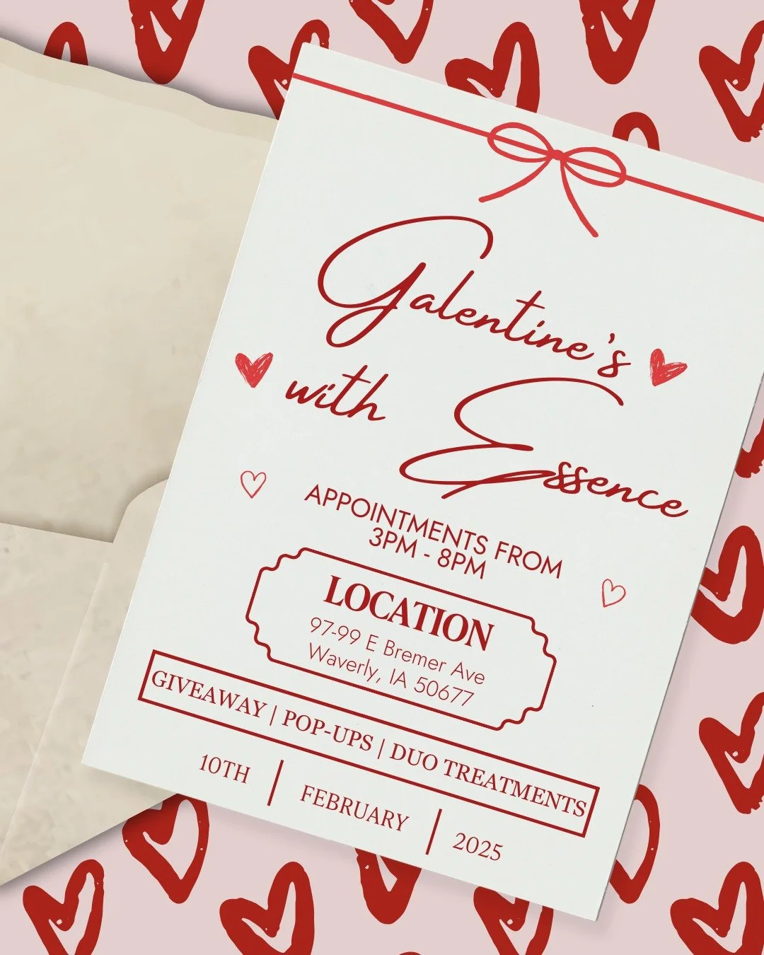 💕 Galentine's with Essence 💕

Because the best kind of date is the one that leaves you glowing ✨
Grab your bestie, your sister, your mom, or your ride-or-die and make it a self-care moment together. There&rsquo;s something extra special about booki