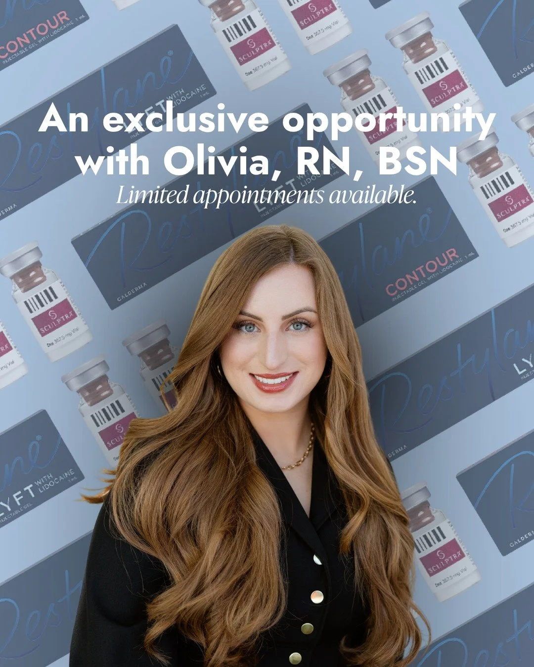 We're excited to announce an exclusive treatment opportunity for two of our most sought-after treatments.

For a limited time, Olivia, RN, BSN is offering:

💉 Sculptra &mdash; buy one vial, get one at 50% off.
Sculptra is an injectable that works wi