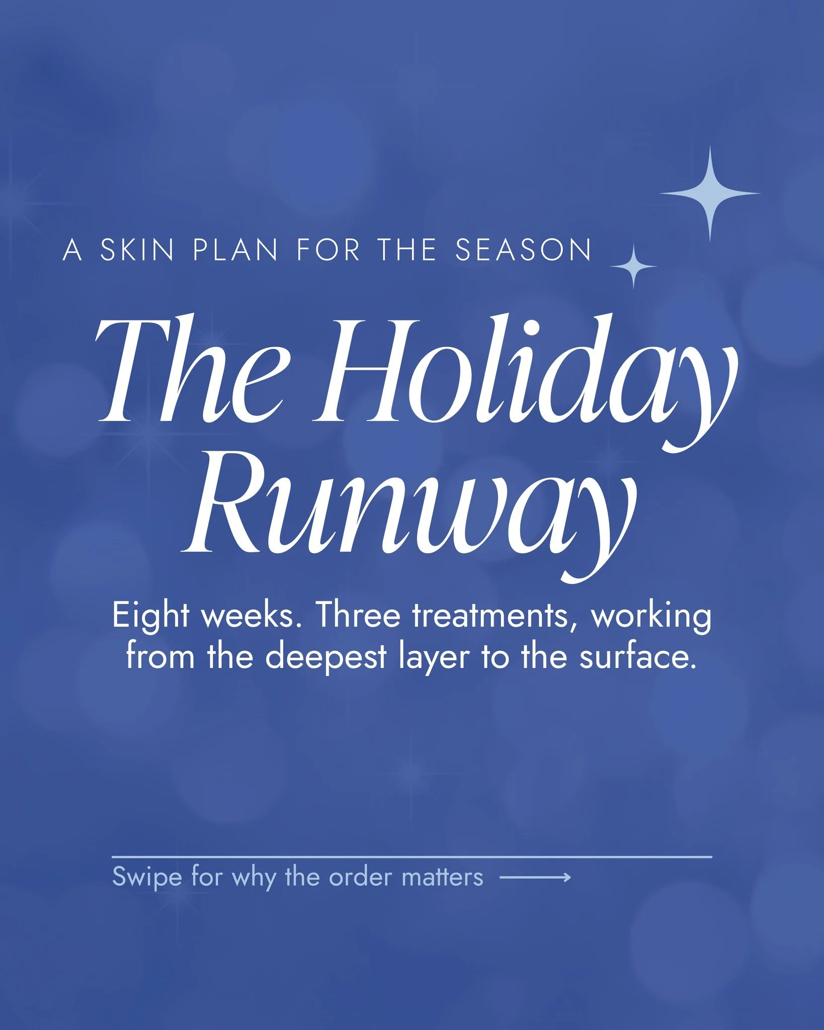 The Holiday Runway ✈️

Eight weeks. Three treatments, scheduled in the right order and spaced correctly, finishing the week before Christmas.

We&rsquo;ve mapped the timing so you don&rsquo;t have to.

✦ ClearSkin &mdash; mid to late October &middot;